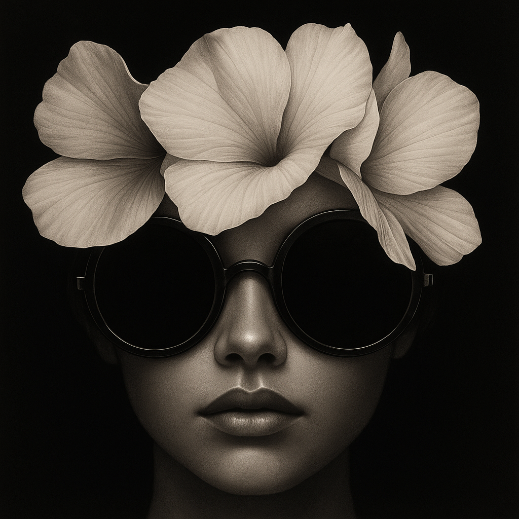 Canvas Print: Floral Elegance Triptych - Framed Wall Art Black and White - Chiara Rossetti