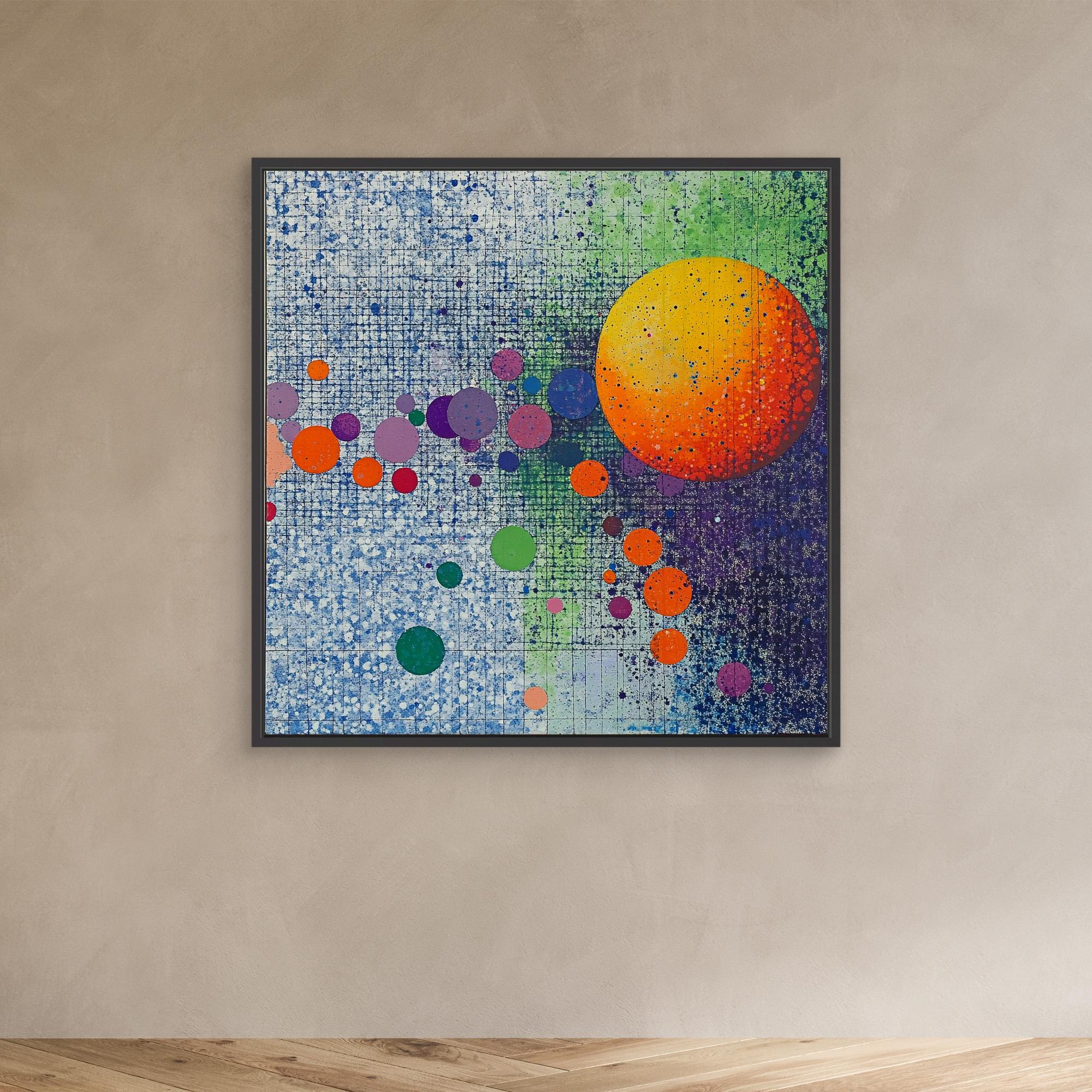 Canvas Print : Celestial Energy - Vibrant Solar Abstract Wall Art