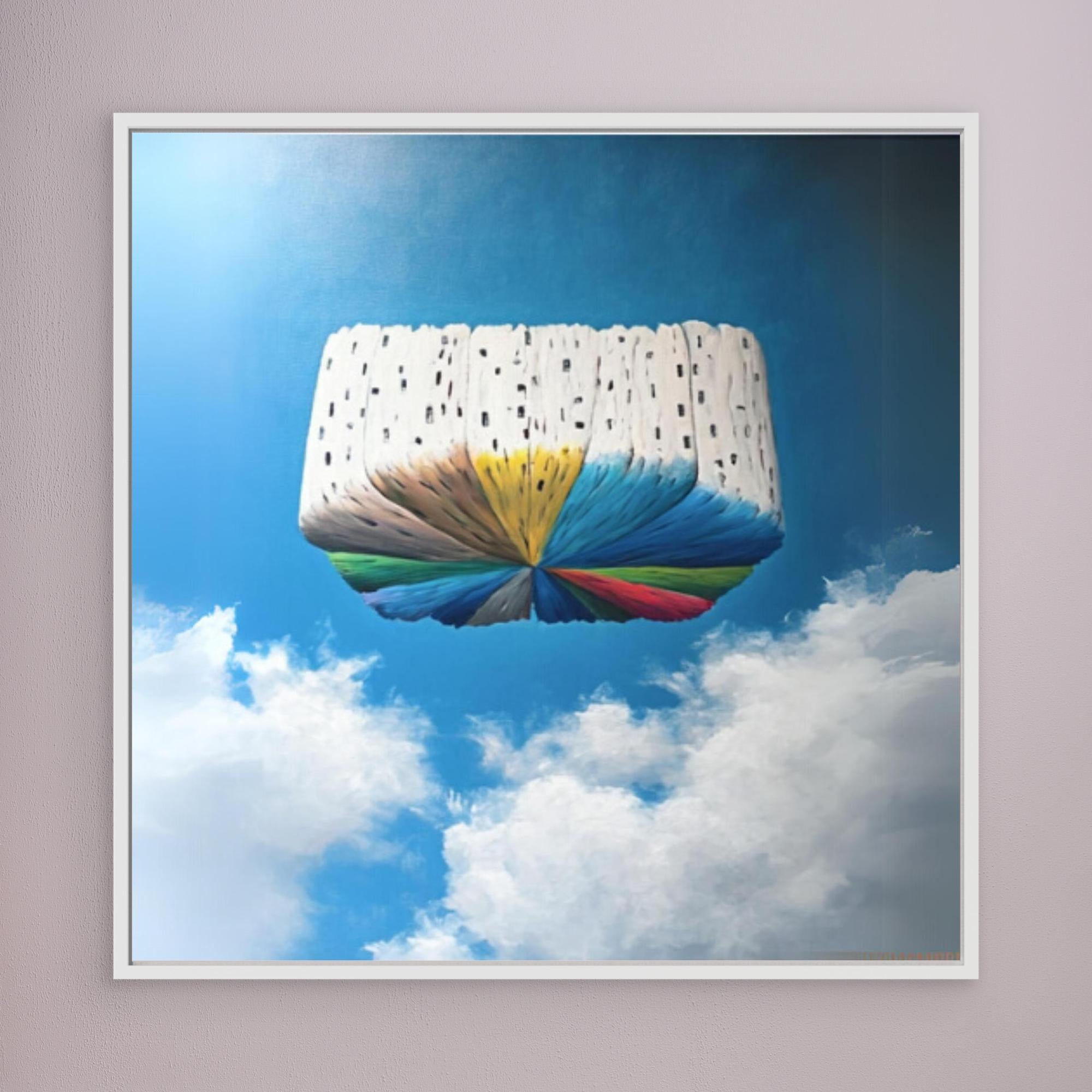 Canvas Print: "Floating Dreams of Colorful Skies - Surreal Canvas Art