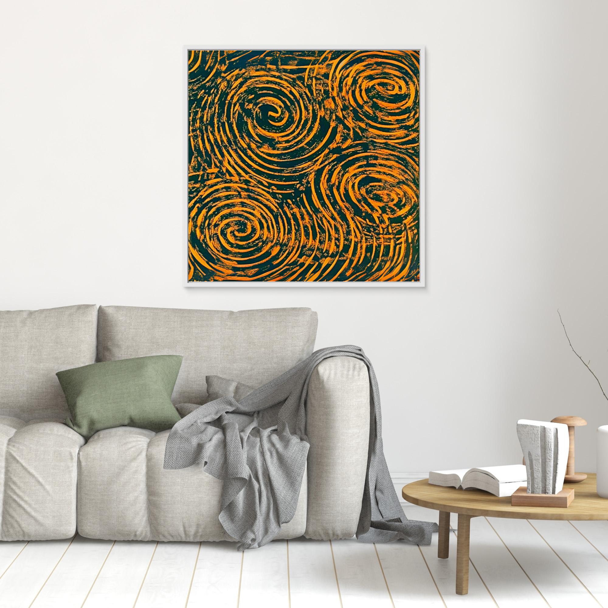 Canvas Print : Swirling Ember - Abstract Spiral Wall Art Canvas