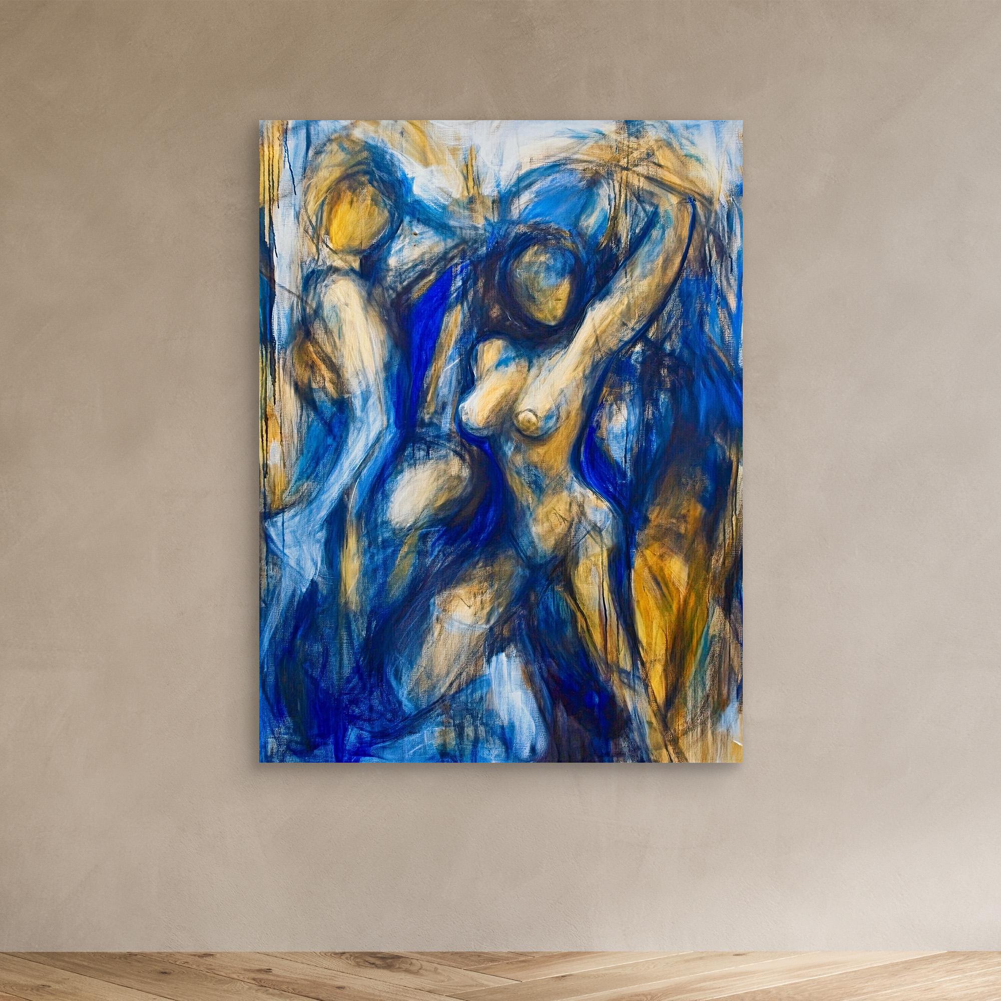 Canvas Print: "Ethereal Dance" - Abstract Figurative Wall Art