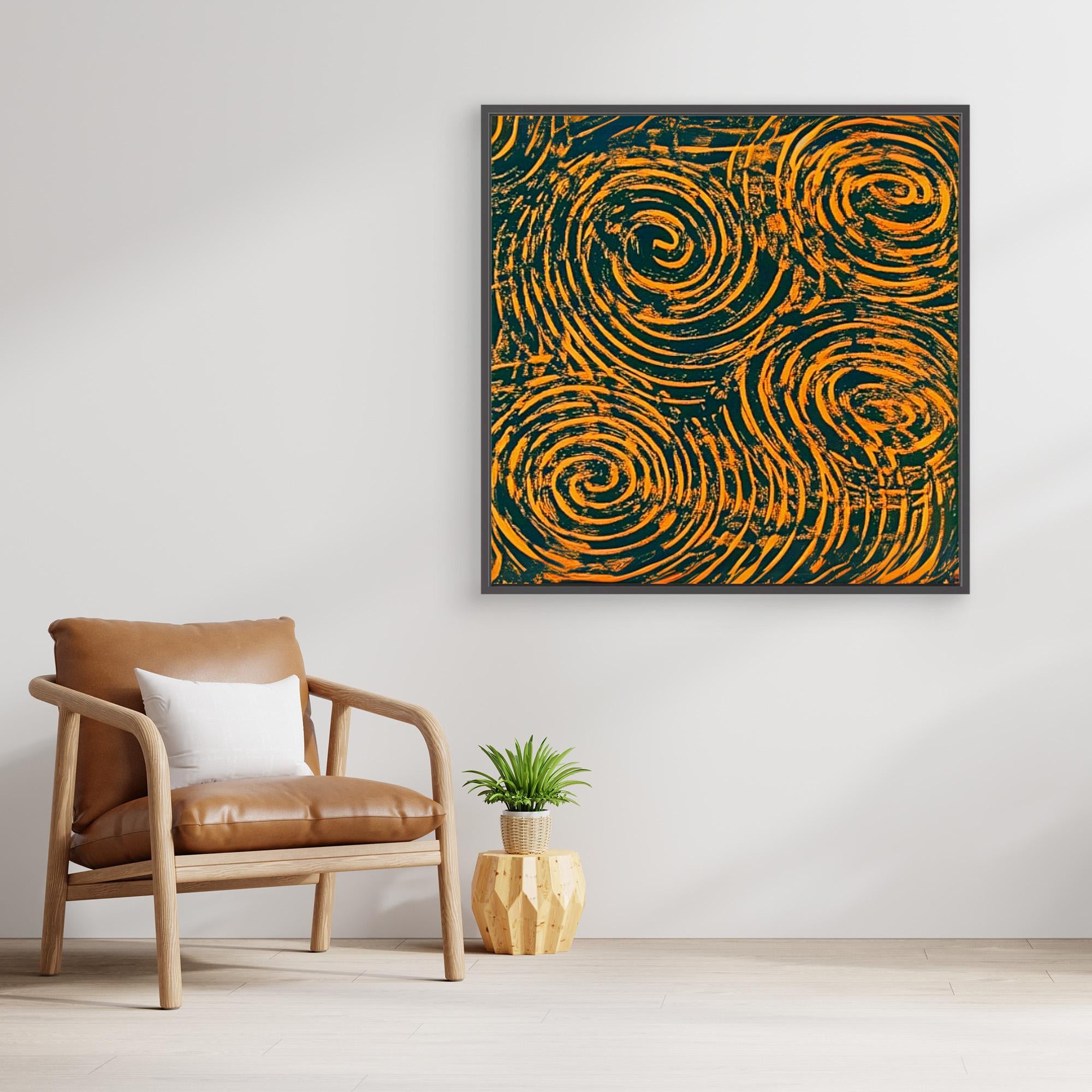 Canvas Print : Swirling Ember - Abstract Spiral Wall Art Canvas