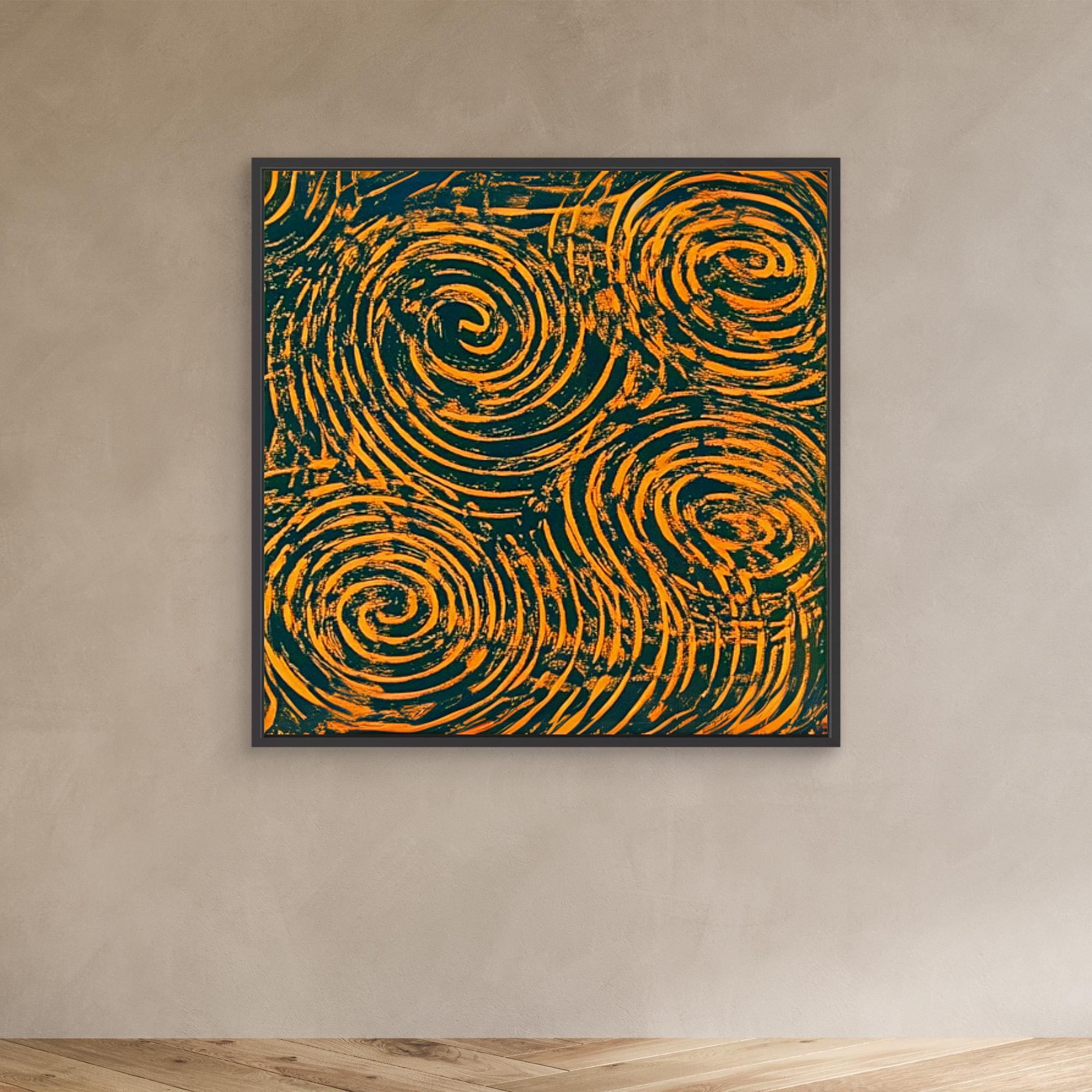 Canvas Print : Swirling Ember - Abstract Spiral Wall Art Canvas