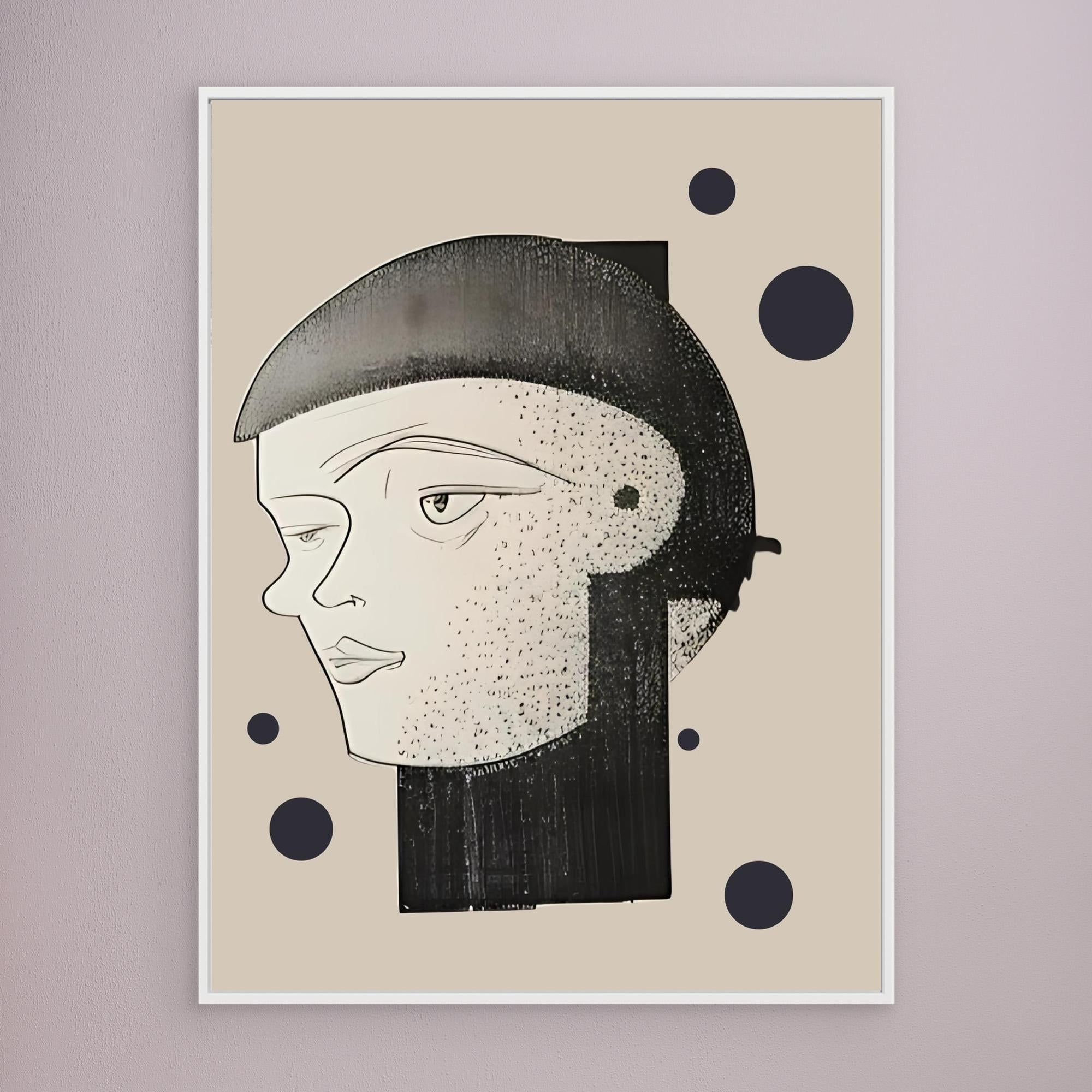 Canvas Print: Monochrome Muse – Minimalist Abstract Portrait Art