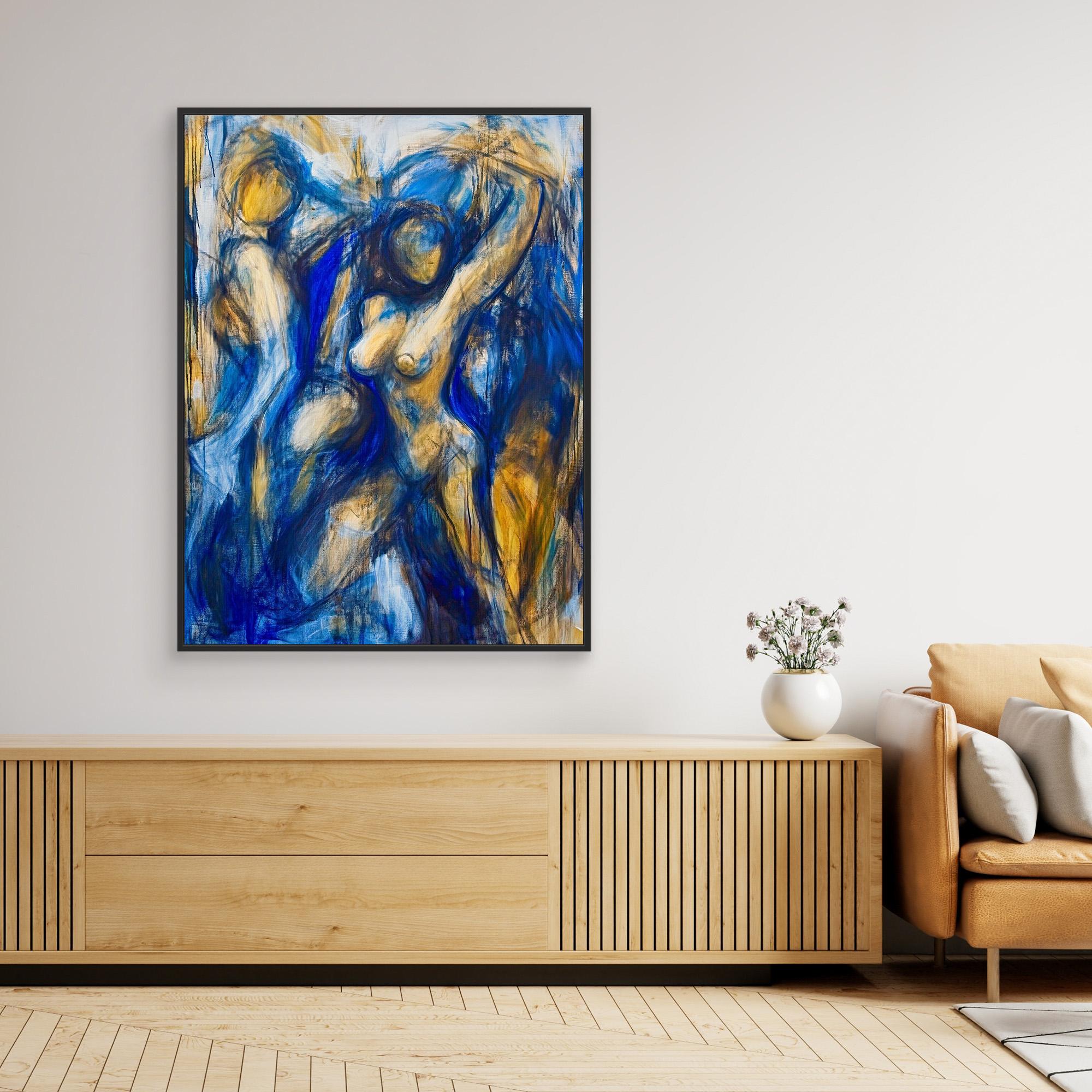 Canvas Print: "Ethereal Dance" - Abstract Figurative Wall Art