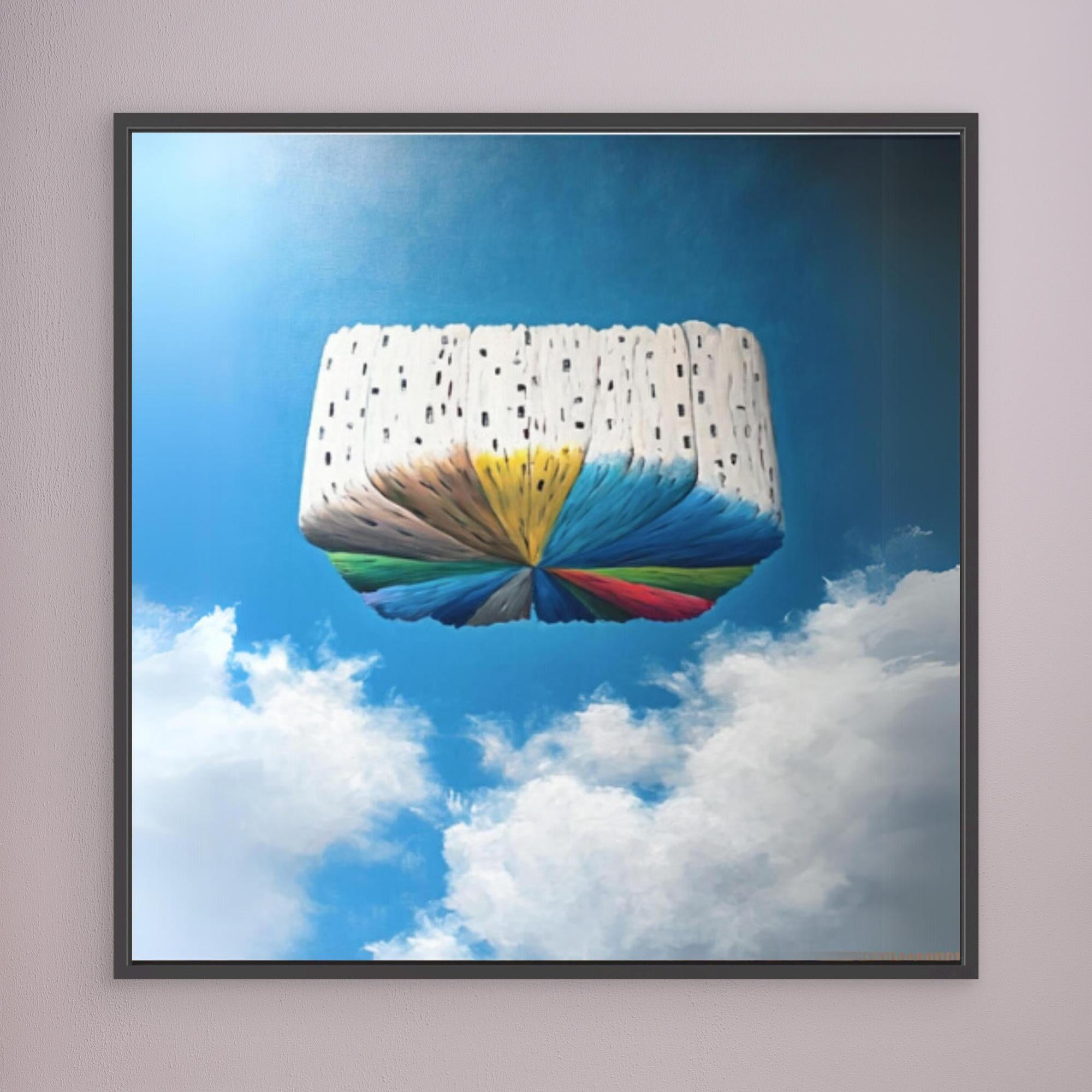 Canvas Print: "Floating Dreams of Colorful Skies - Surreal Canvas Art