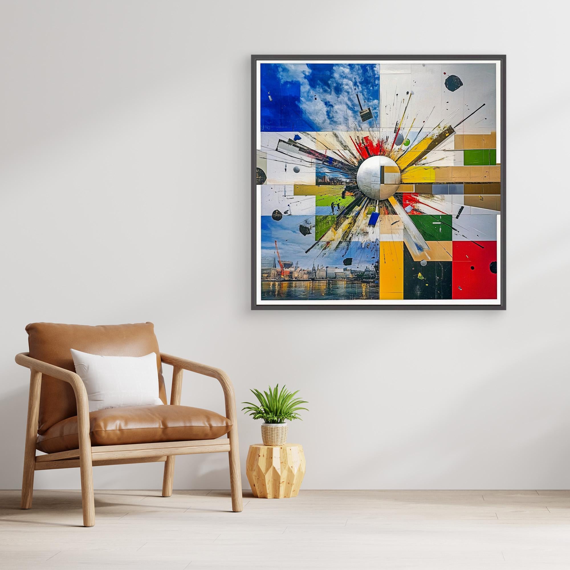 Canvas Print: "Metropolitan Radiance" - Abstract Cityscape Wall Art
