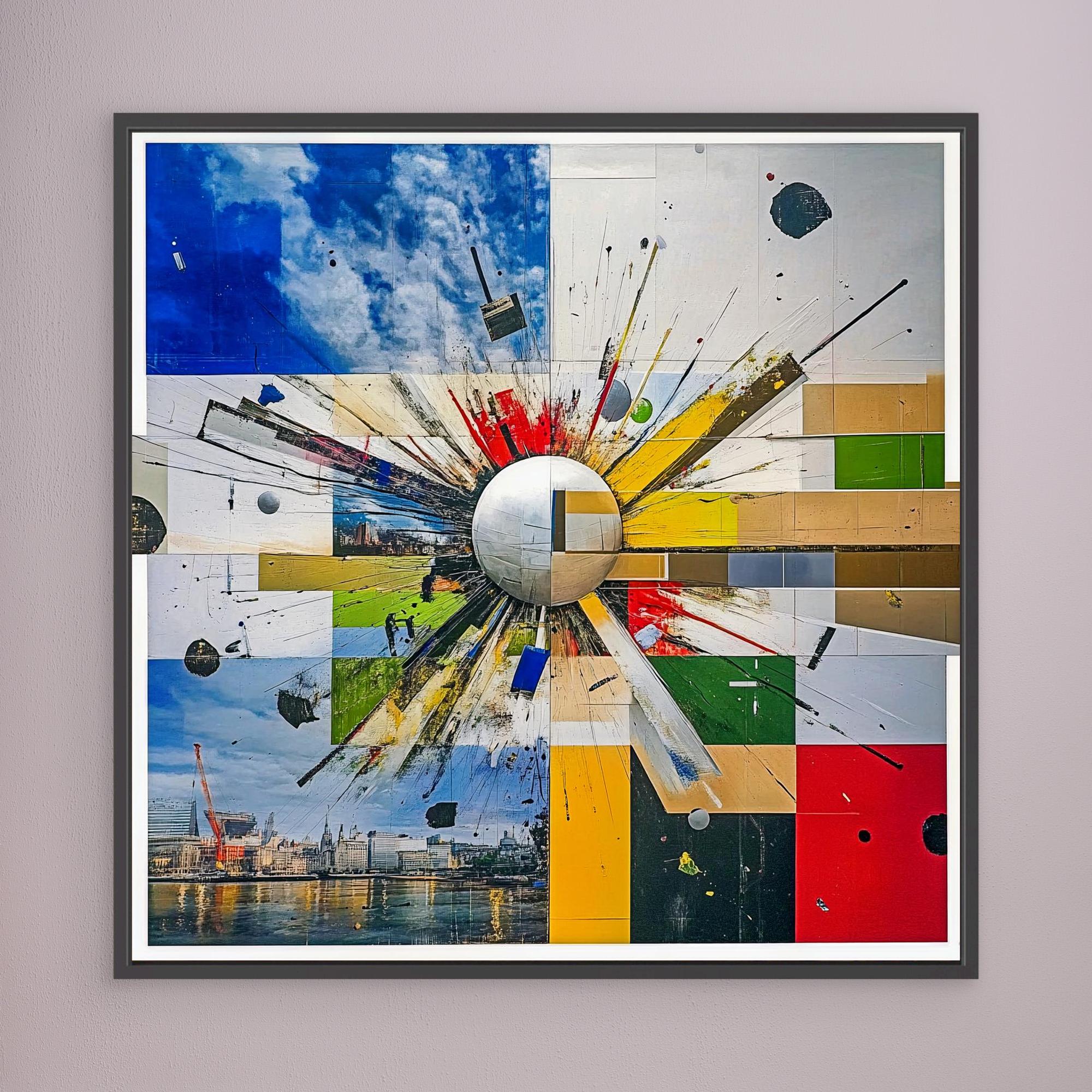 Canvas Print: "Metropolitan Radiance" - Abstract Cityscape Wall Art