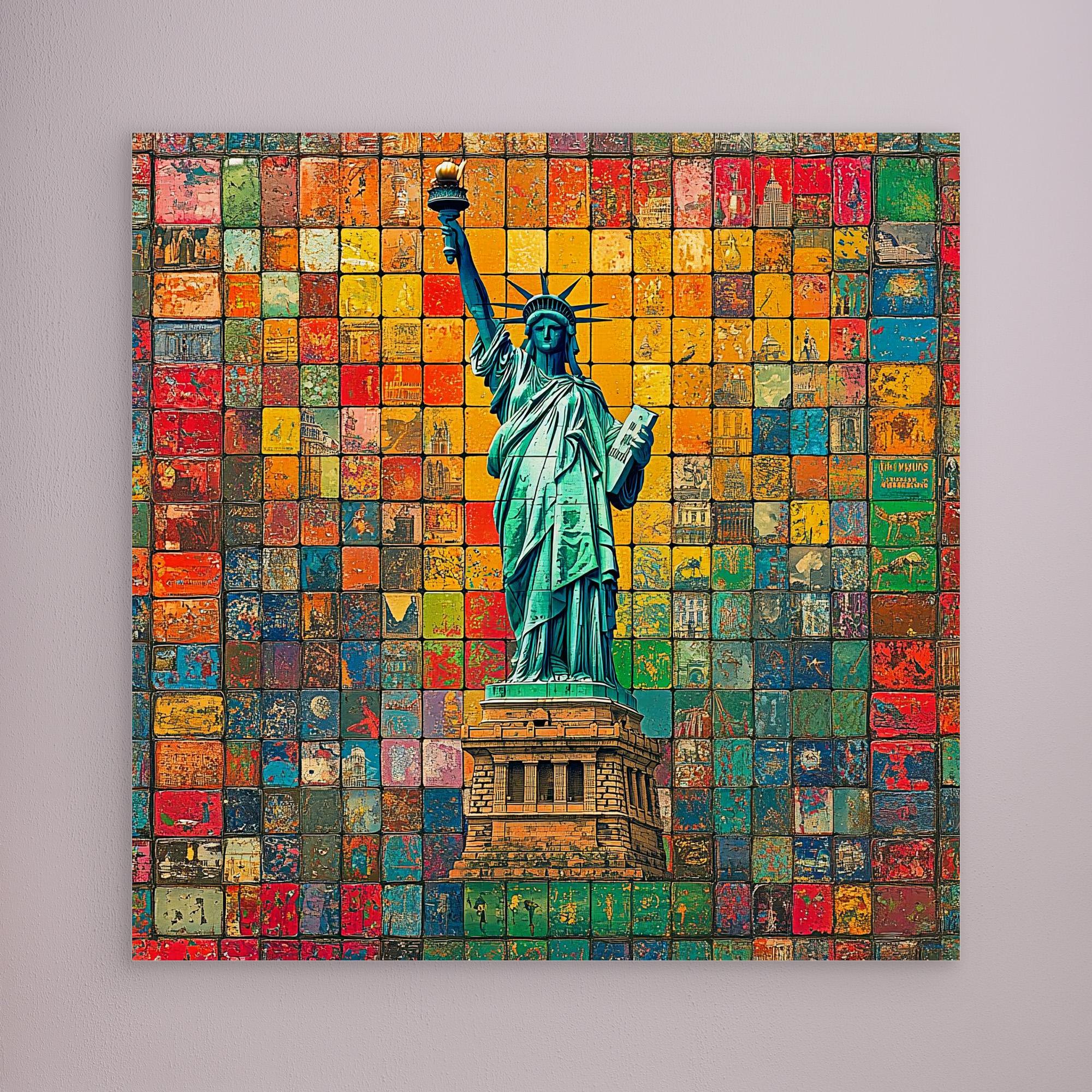 Canvas Print: "Liberty Mosaic" – Statue of Liberty Print Wall Art