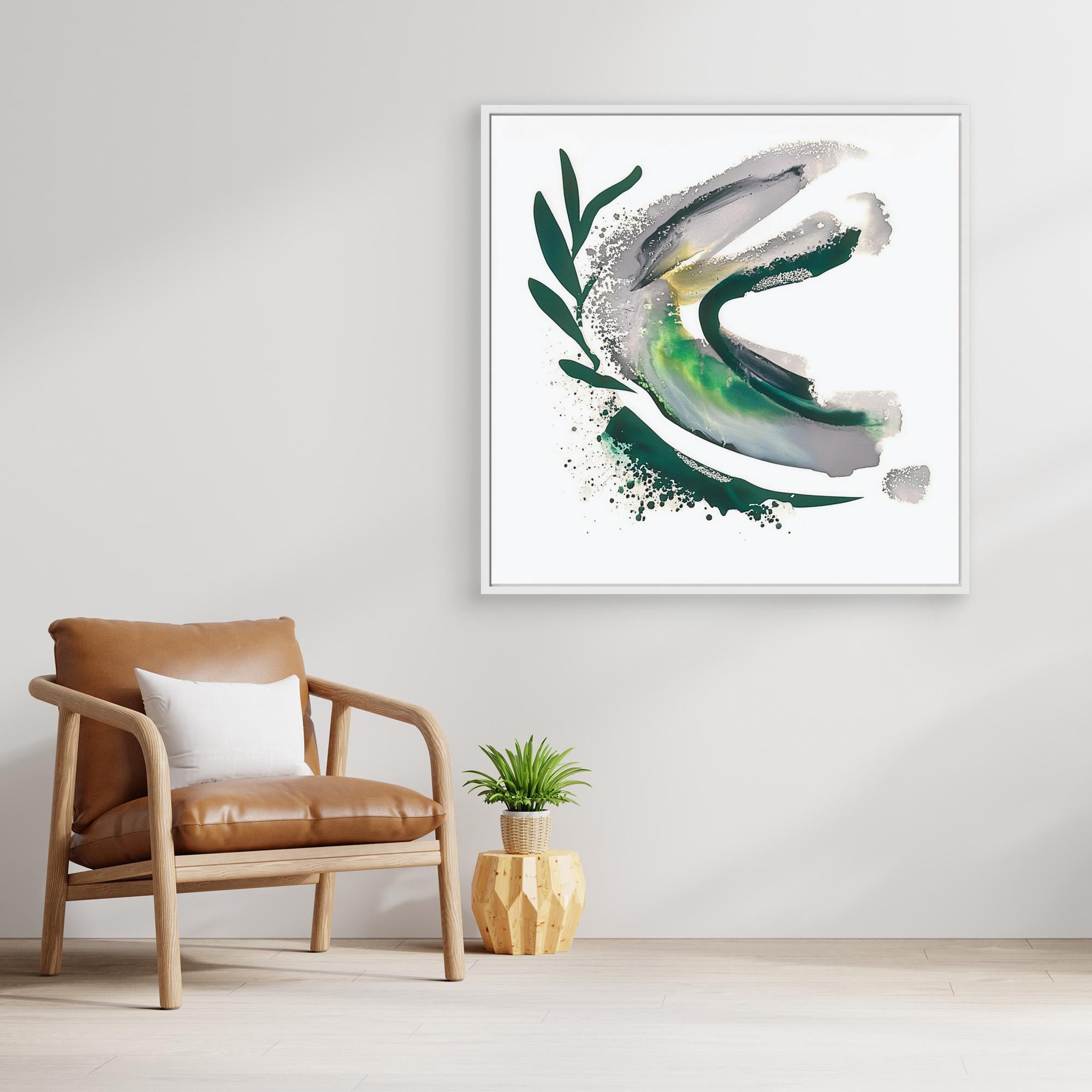 Canvas Print: Verdant Motion Flow – Abstract Botanical Art