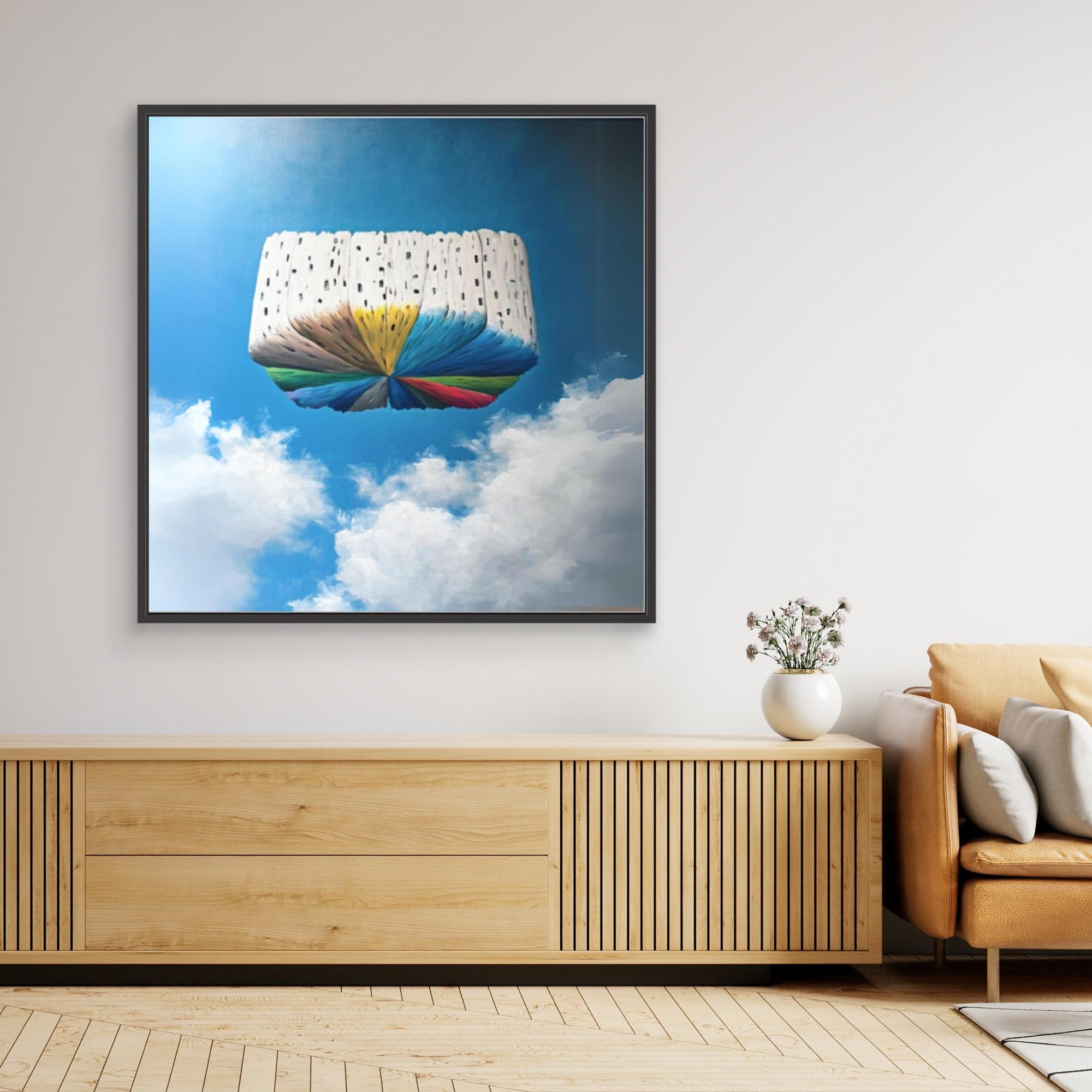 Canvas Print: "Floating Dreams of Colorful Skies - Surreal Canvas Art