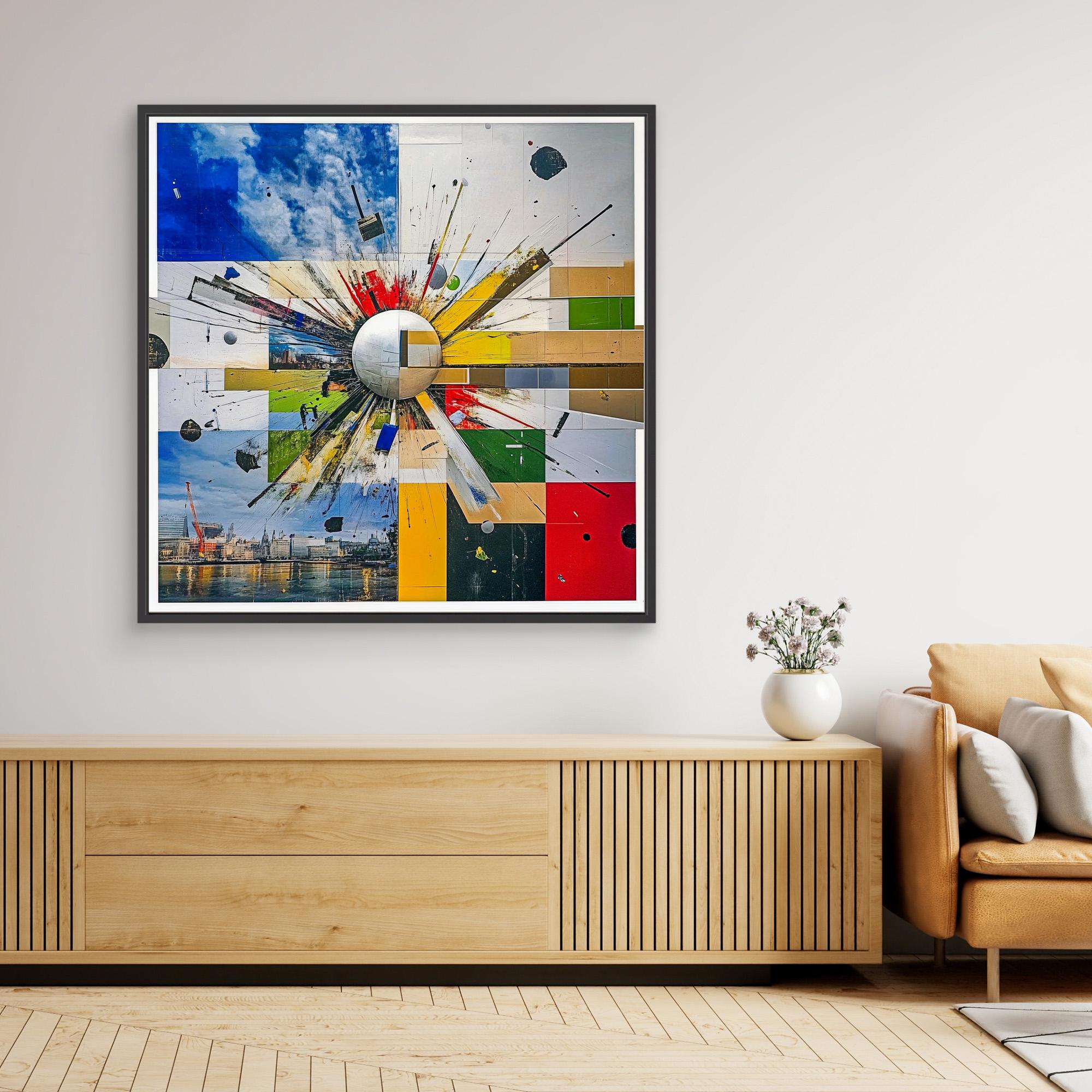 Canvas Print: "Metropolitan Radiance" - Abstract Cityscape Wall Art
