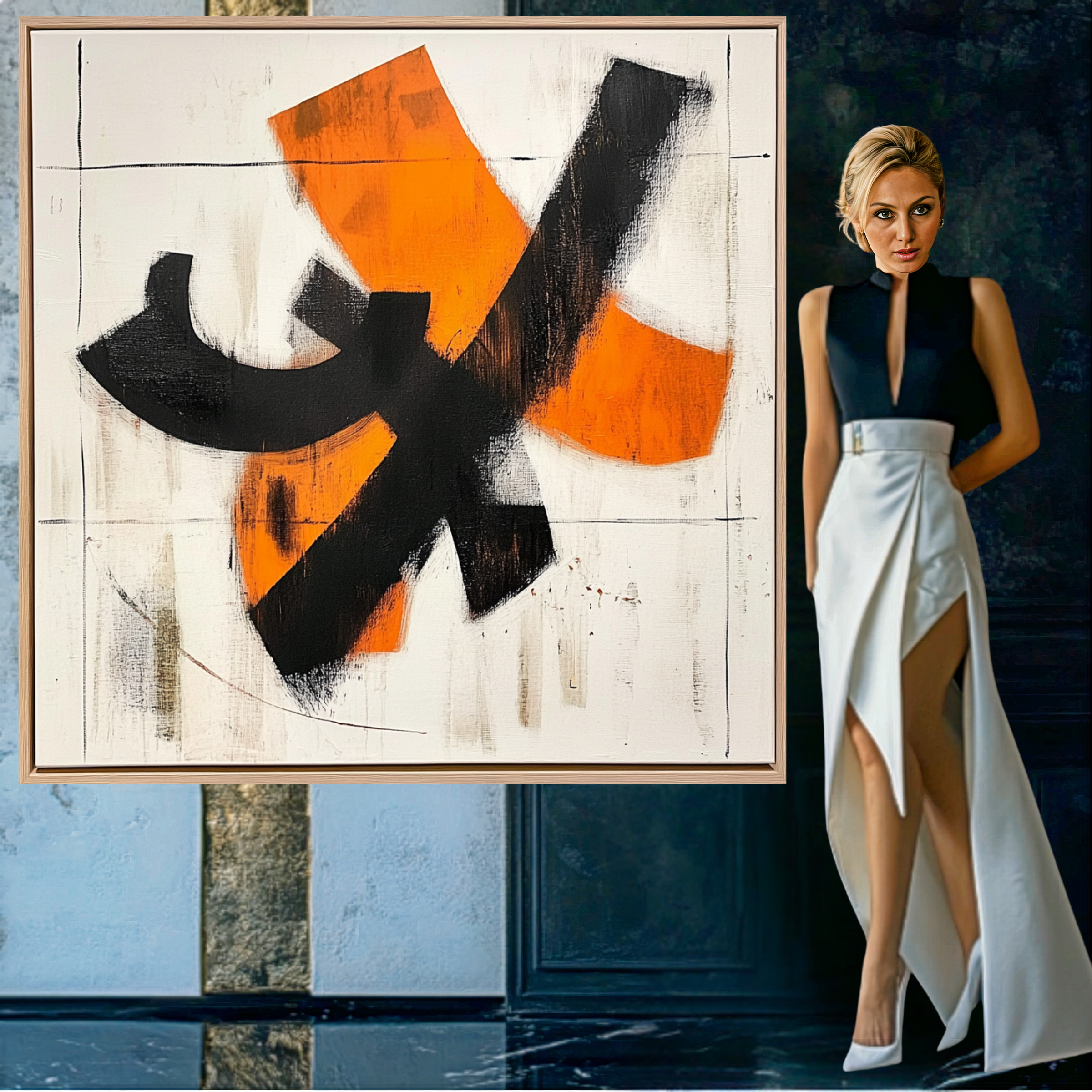 Canvas Print: Vibrant Crossroads - Abstract Wall Art modern abstract canvas wall art by Rossetti Art – luxury interior design artwork for living room, bedroom, office – abstract painting print Contemporary art print handmade wall art