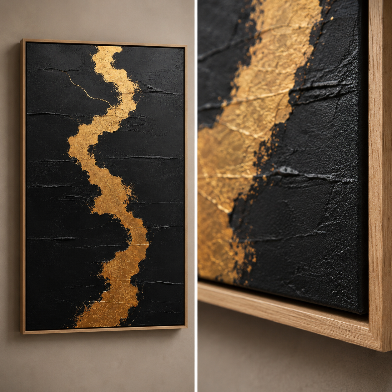 Kintsugi Painting — Gilded Fracture