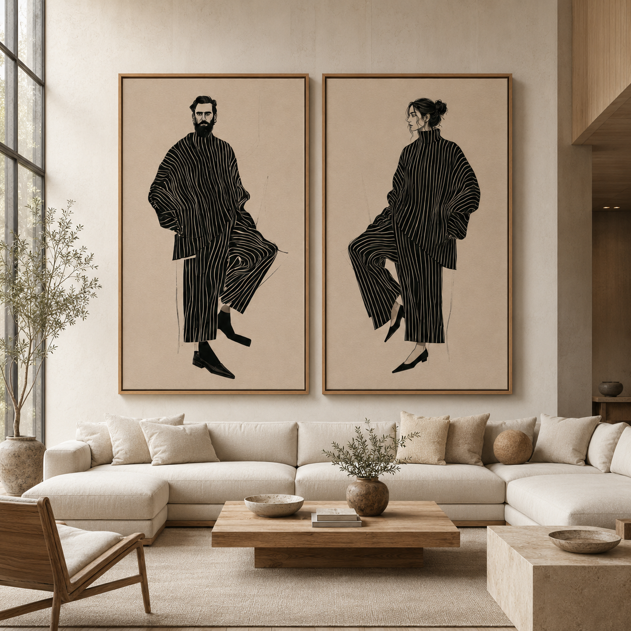 Fashion Illustration Wall Art Canvas Print – Atelier Duo by Rossetti Art