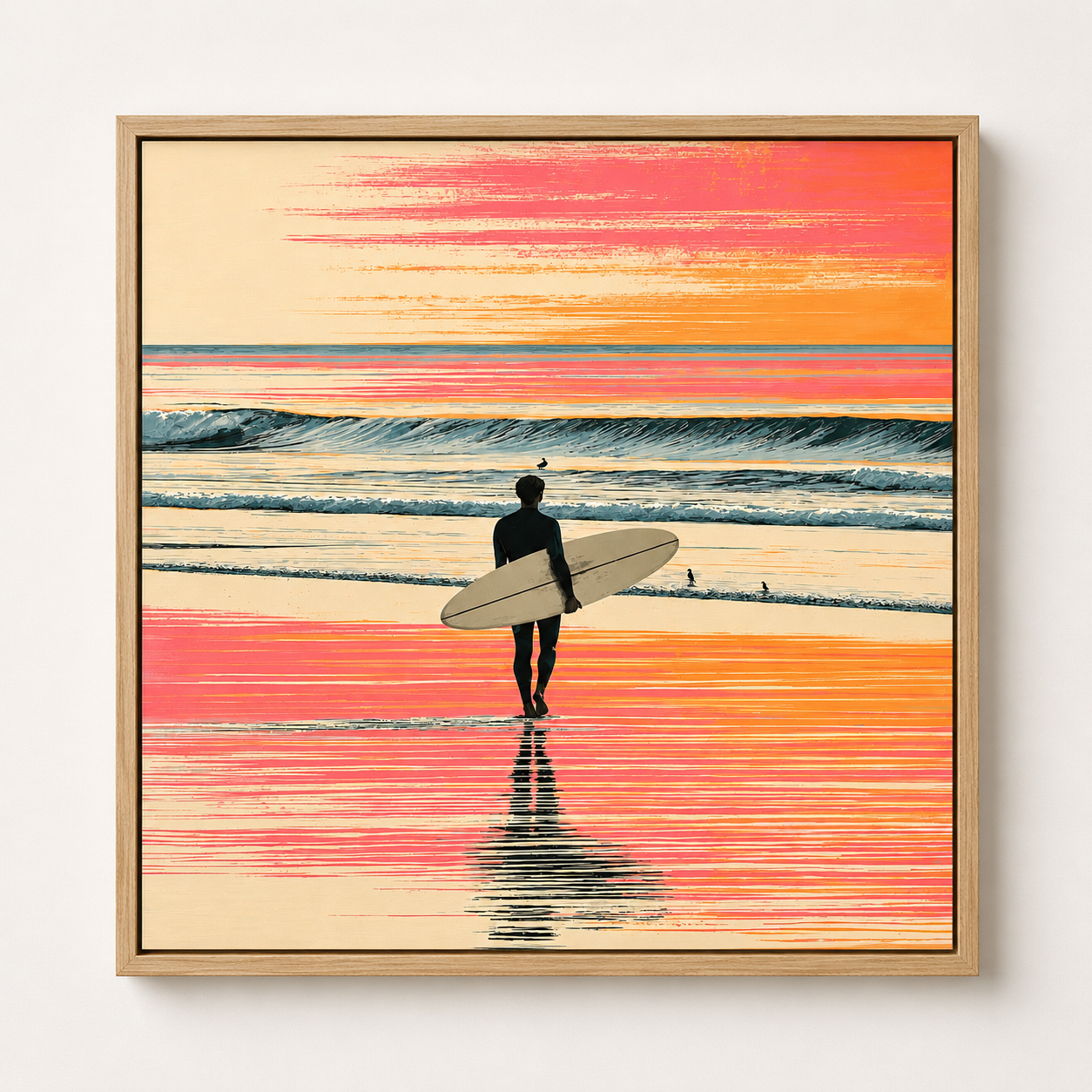 Surfboard Wall Art Canvas Print — Afterglow by Rossetti Art
