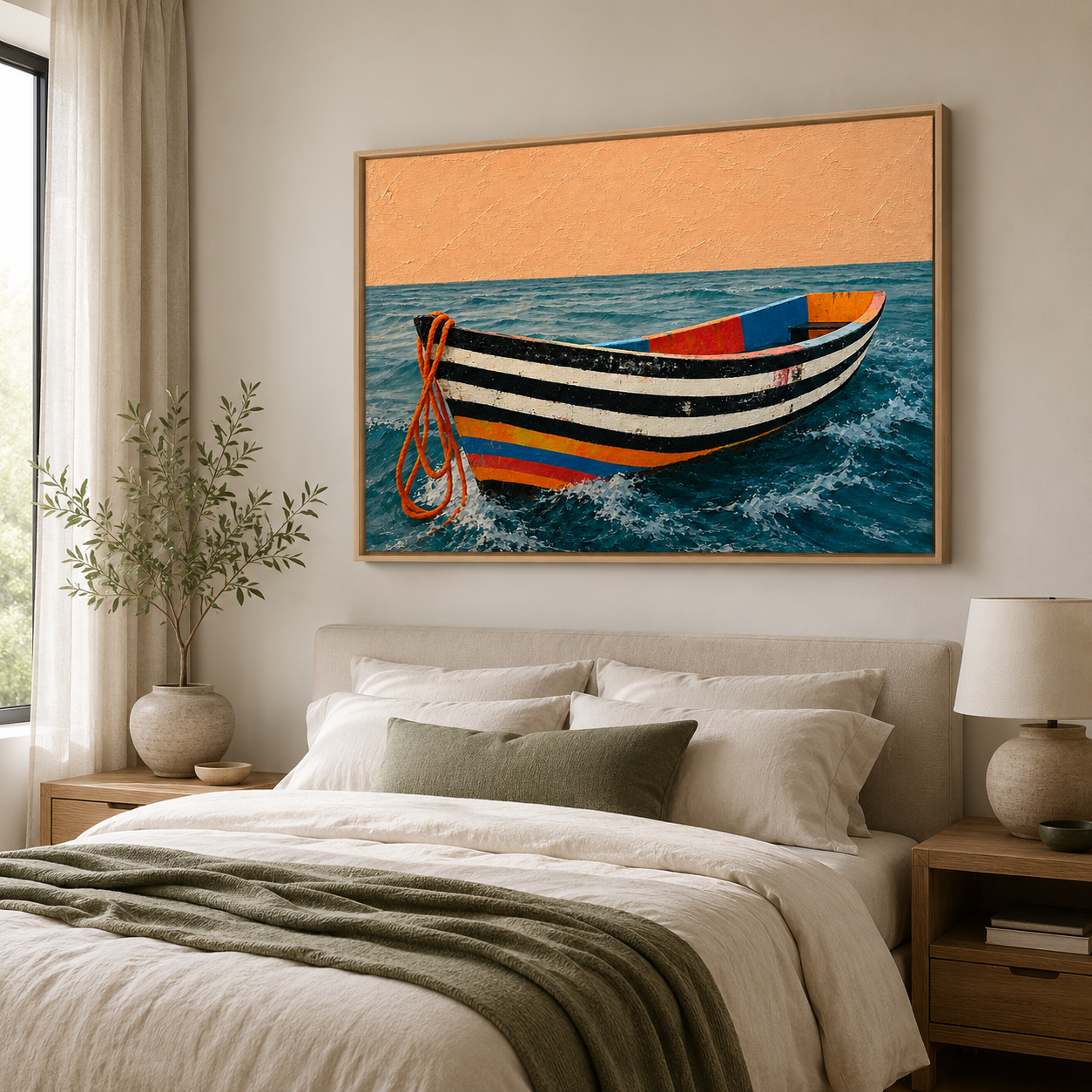 Coastal Wall Art Framed Canvas — Calanque | Rossetti Art