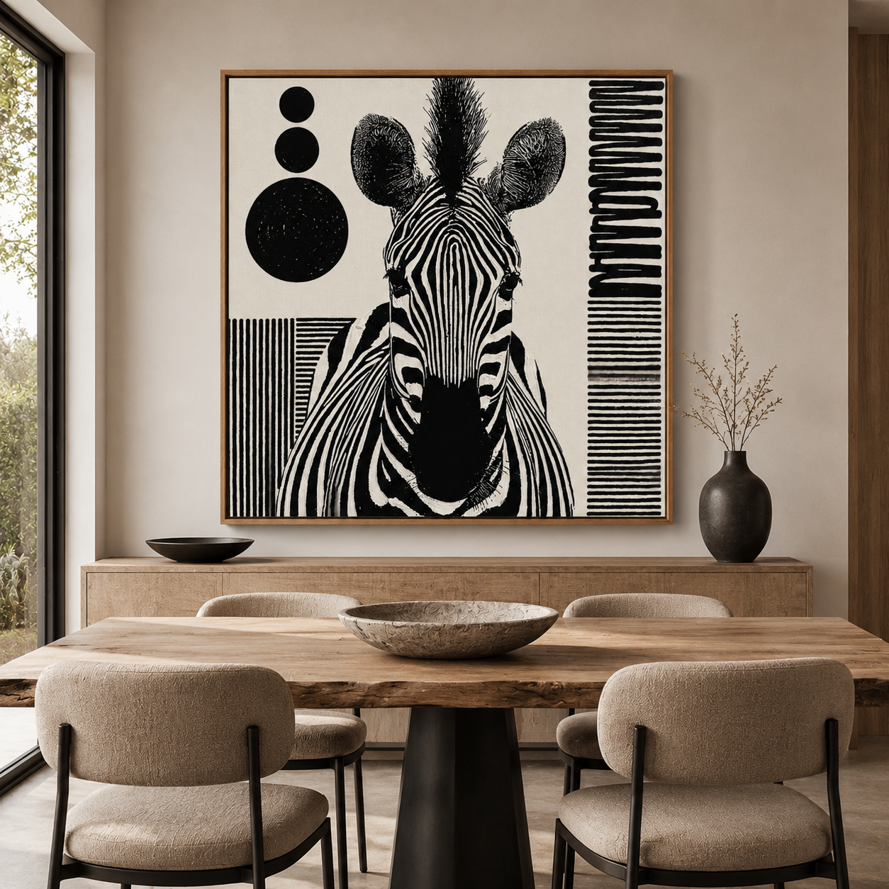 Zebra Art Print Canvas — Wild Geometry by Rossetti Art