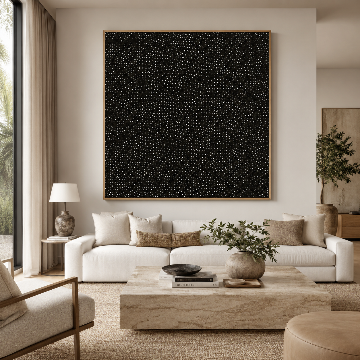 Black Abstract Wall Art Canvas Print — Resonance by Rossetti Art