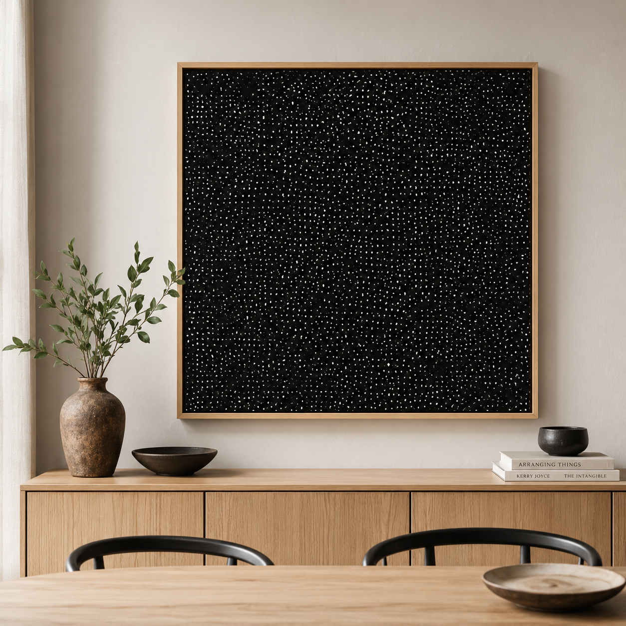 Black Abstract Wall Art Canvas Print — Resonance by Rossetti Art