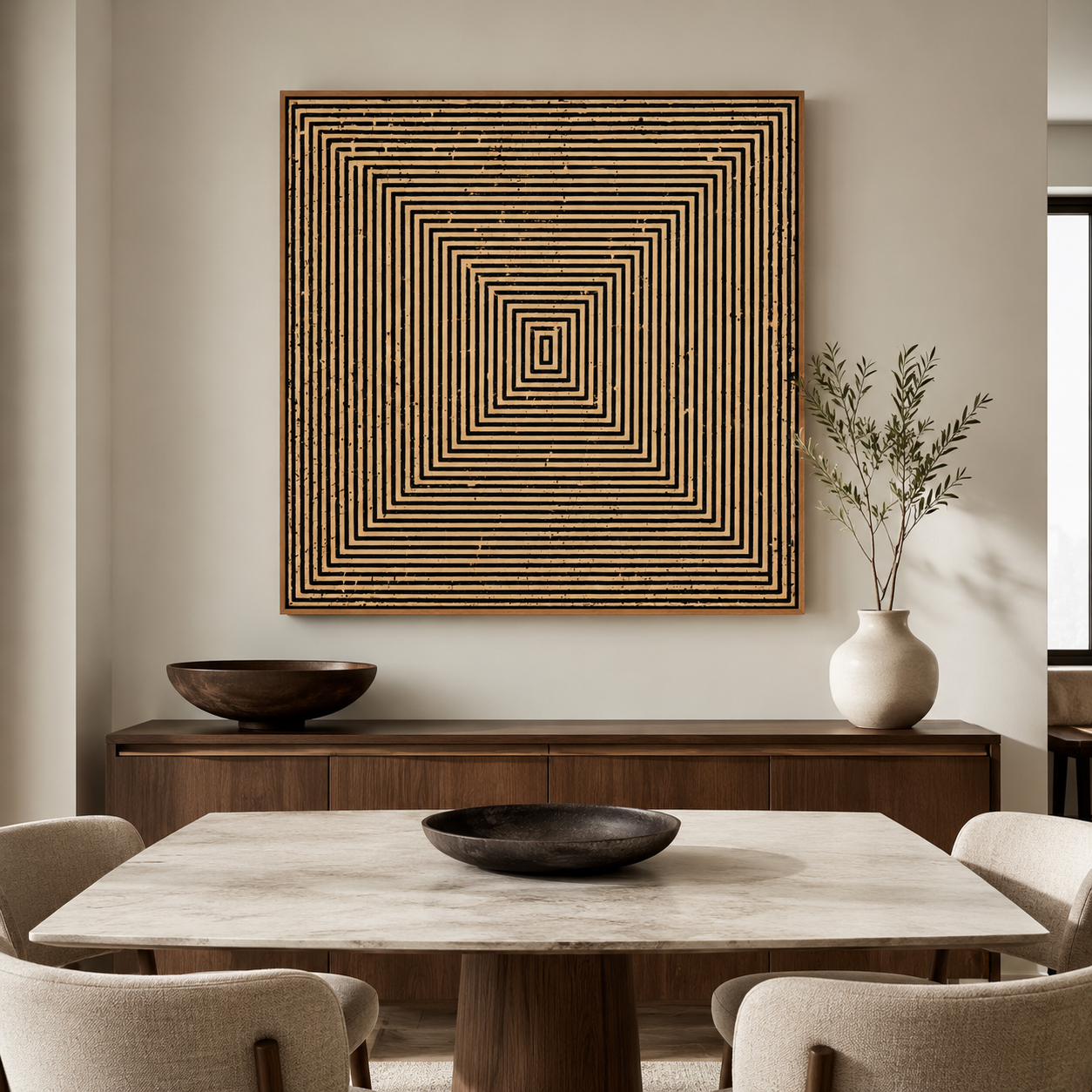 Mid Century Modern Geometric Art Canvas Print — Gravity by Rossetti Art
