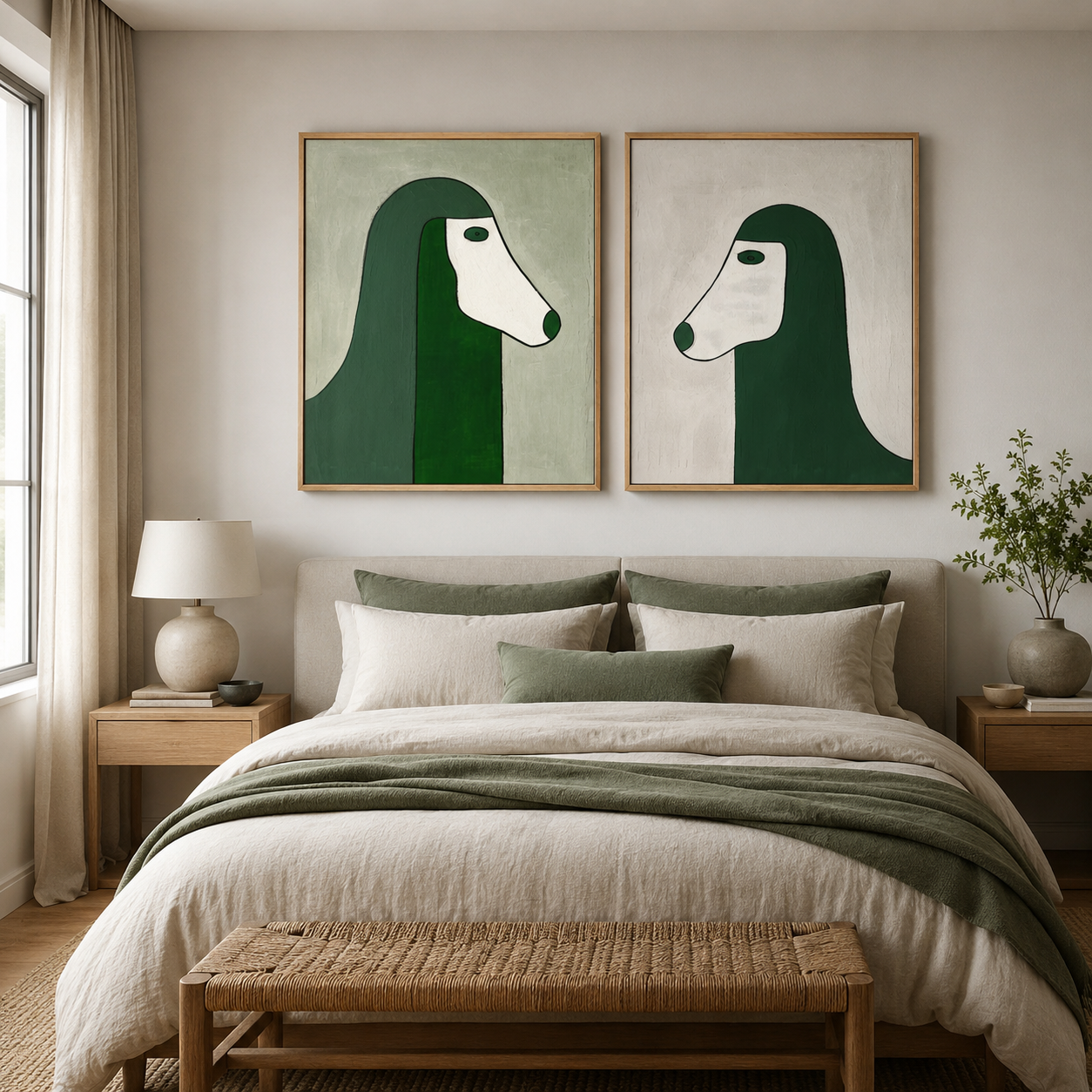 Abstract Dog Painting — Dialogue (Set of 2) | Rossetti Art