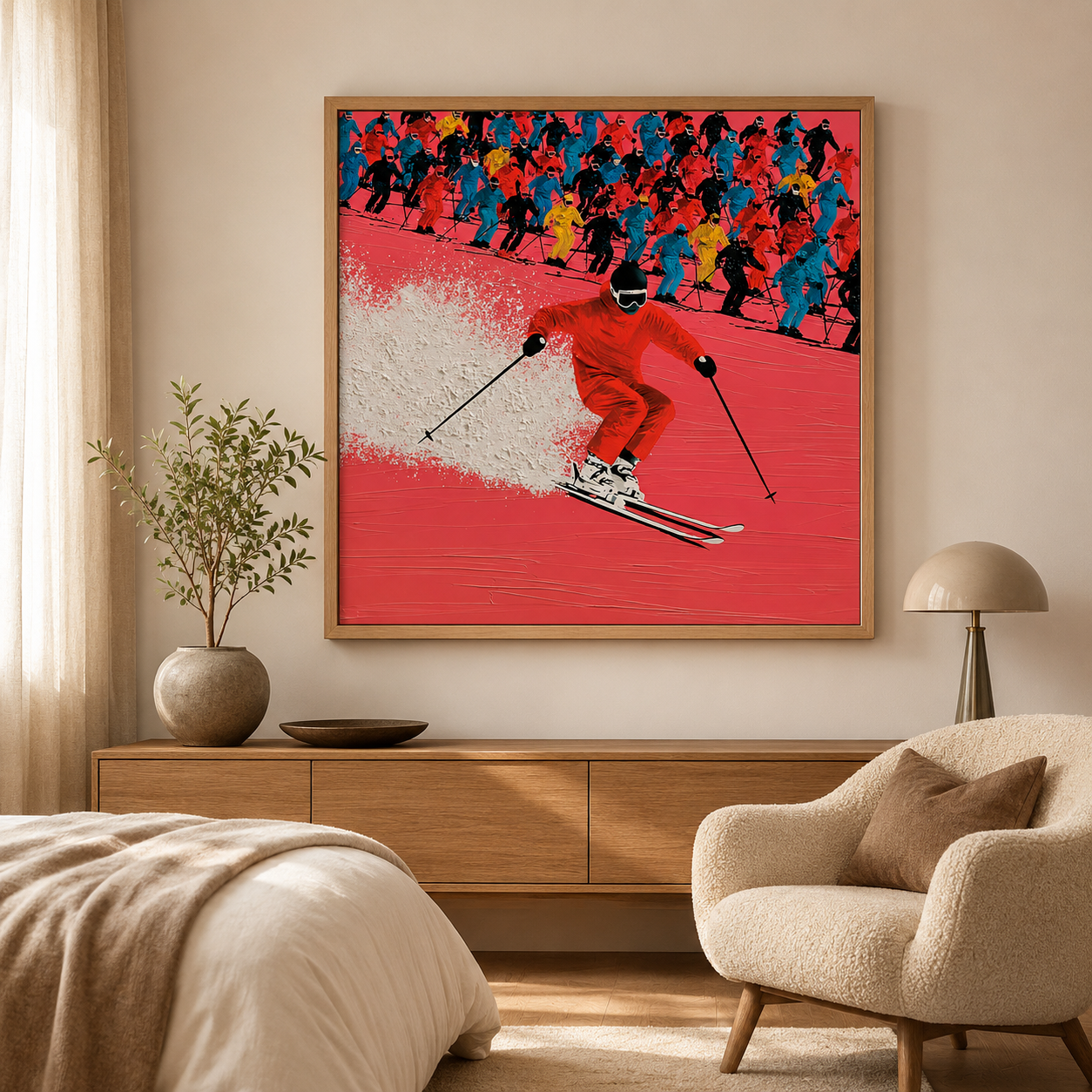 Skiing Wall Art Canvas Print — Powder Rush by Rossetti Art