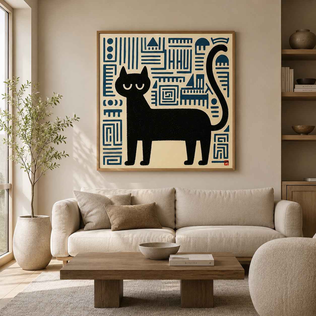 Black Cat Wall Art Canvas Print — The Keeper | Rossetti Art