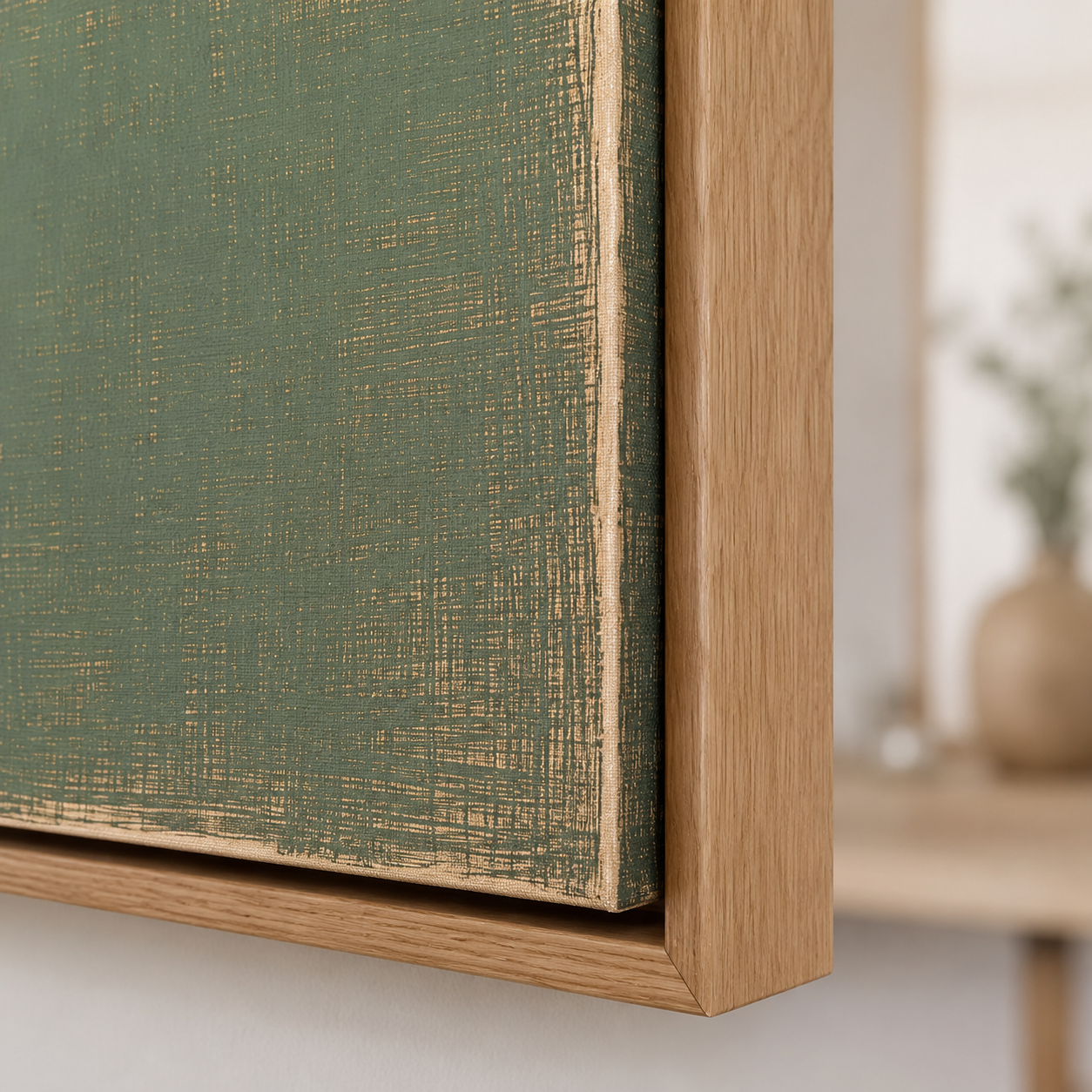 Green Abstract Wall Art Canvas Print — Moss Field | Rossetti Art