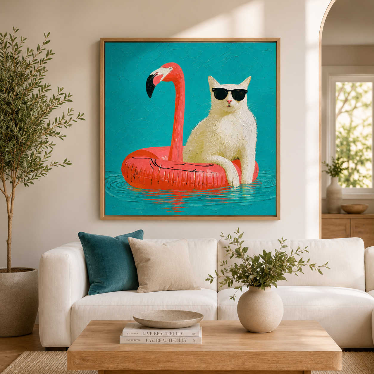 Cat Art Print Abstract — Float On by Rossetti Art