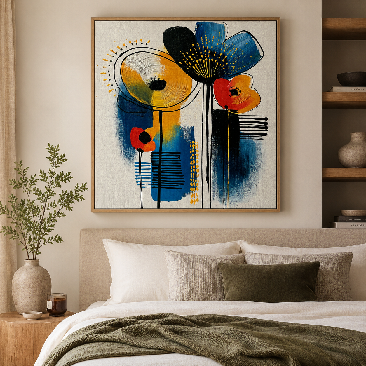 Abstract Floral Painting on Canvas — Wild Bloom | Rossetti Art