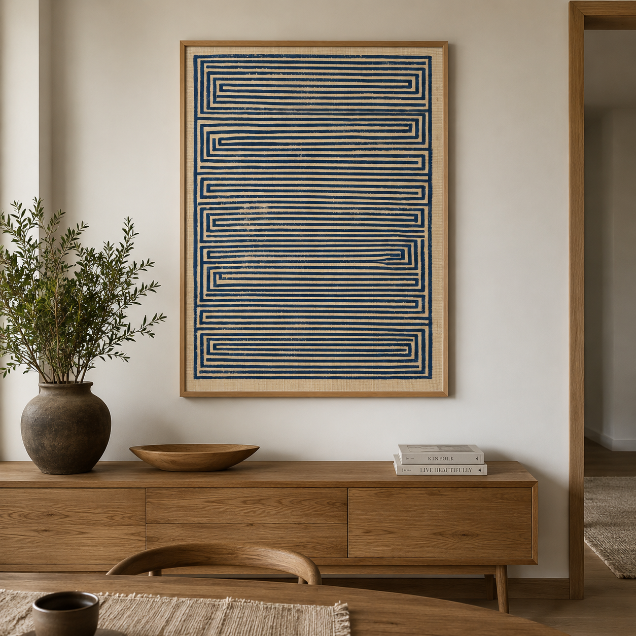 Navy Abstract Wall Art — Blueprint | Rossetti Art