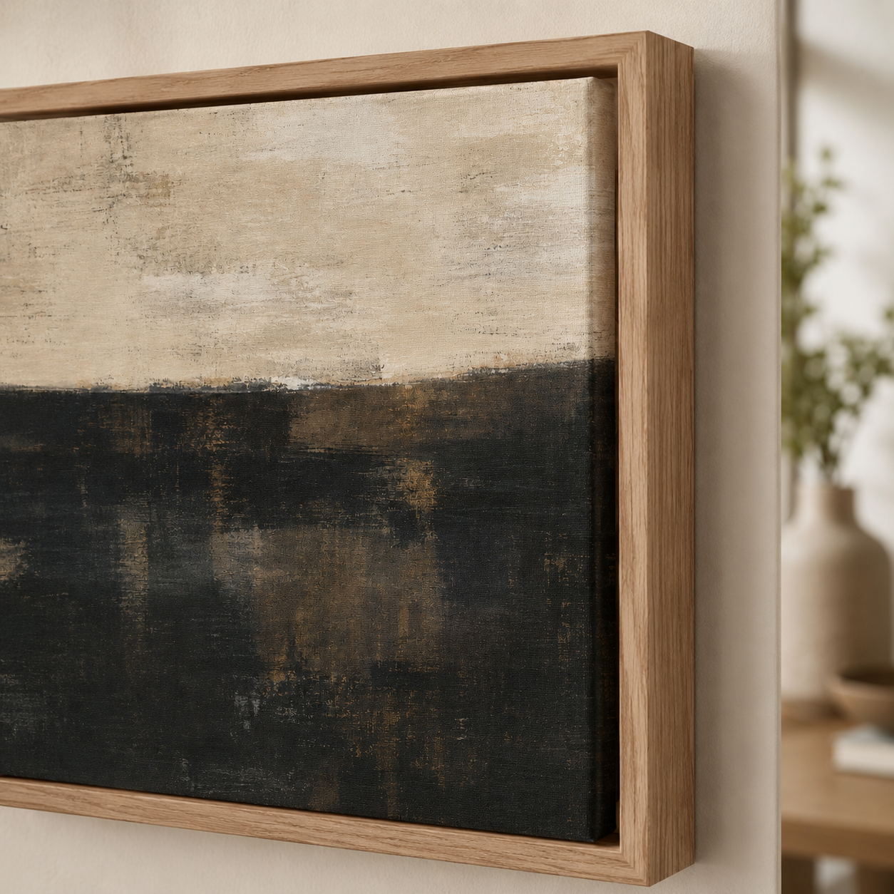 Brown Abstract Wall Art Canvas Print — Low Horizon by Rossetti Art