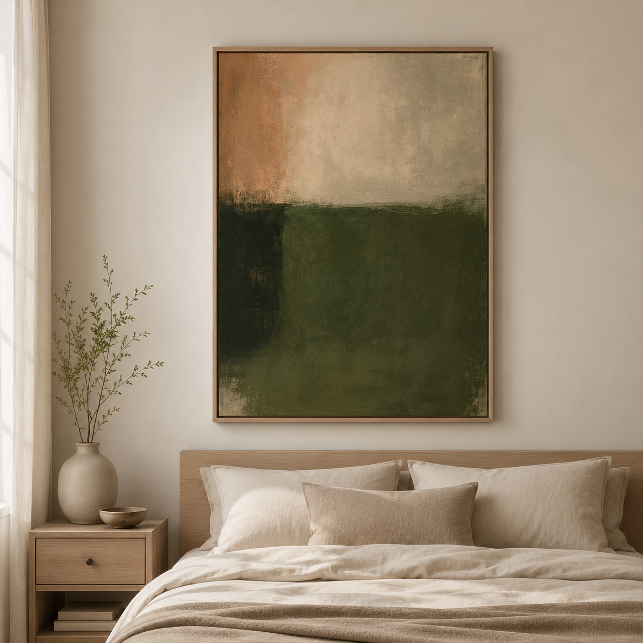 Green Abstract Painting on Canvas — Private View | Rossetti Art