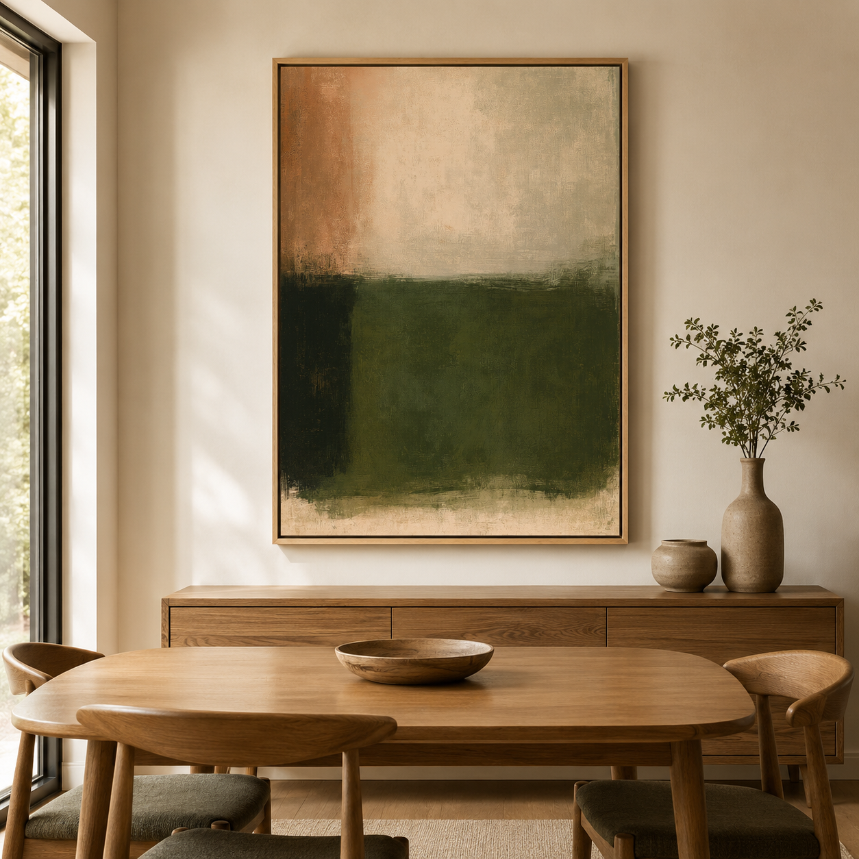 Green Abstract Painting on Canvas — Private View | Rossetti Art