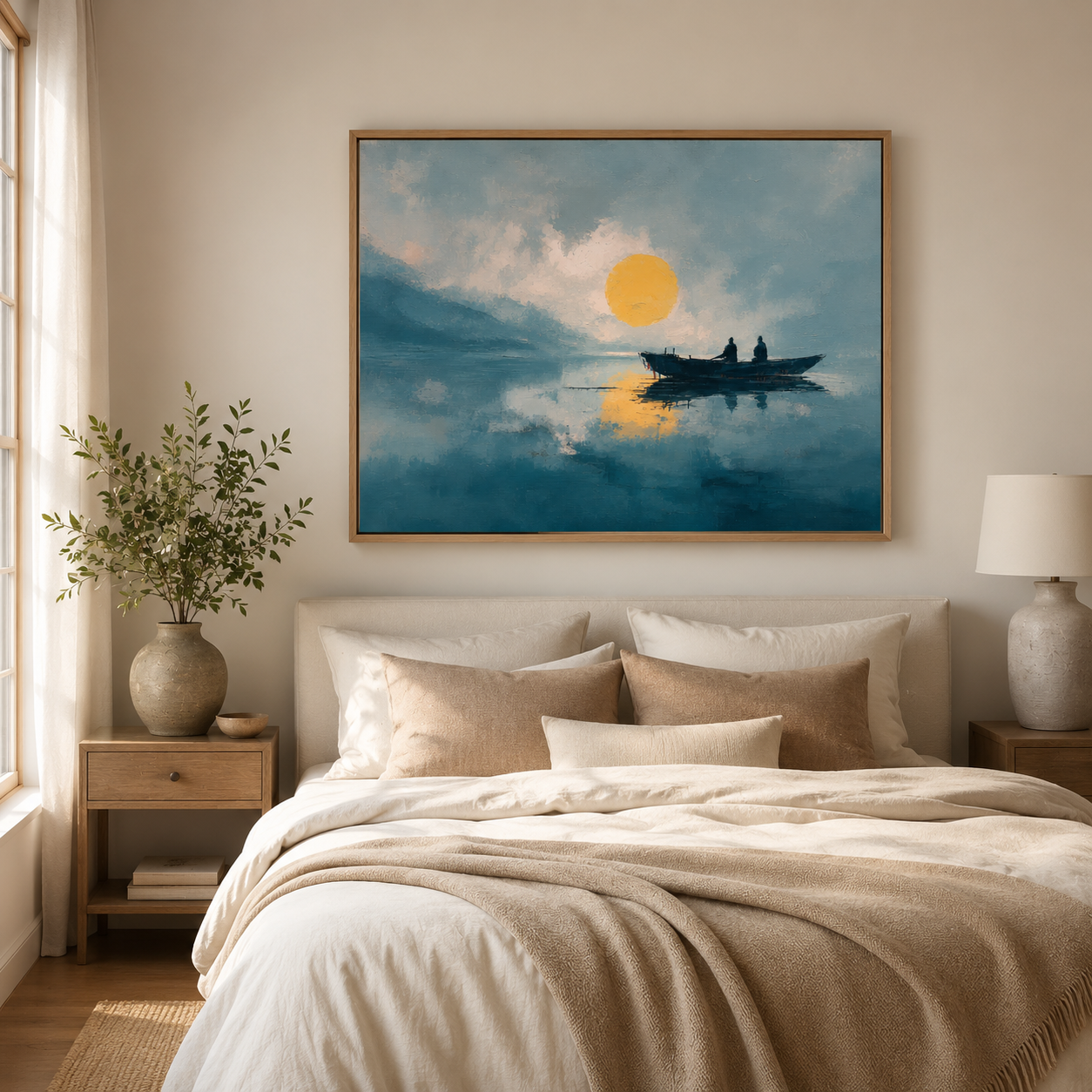 Blue Wall Art Canvas Print — Golden Hour by Rossetti Art