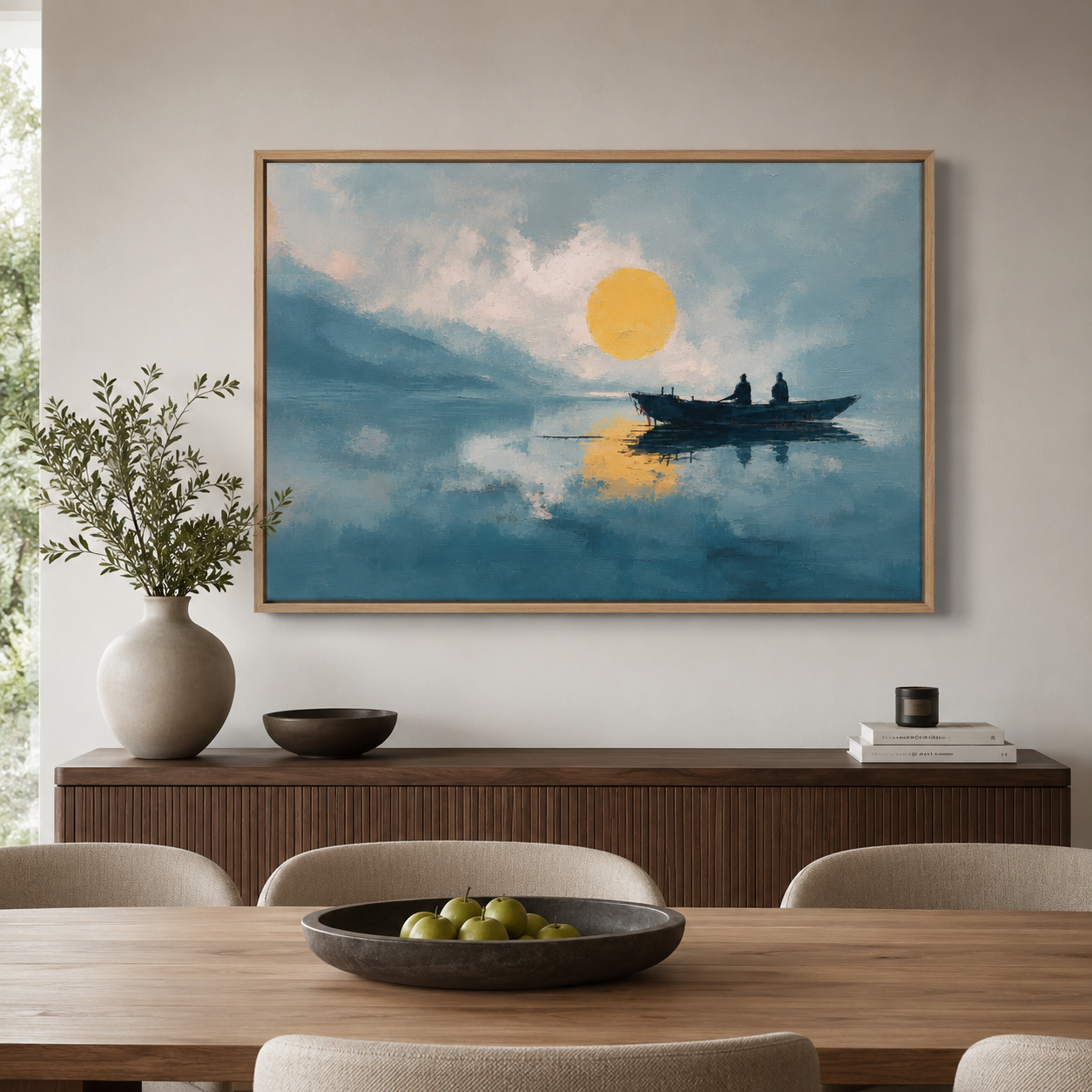 Blue Wall Art Canvas Print — Golden Hour by Rossetti Art