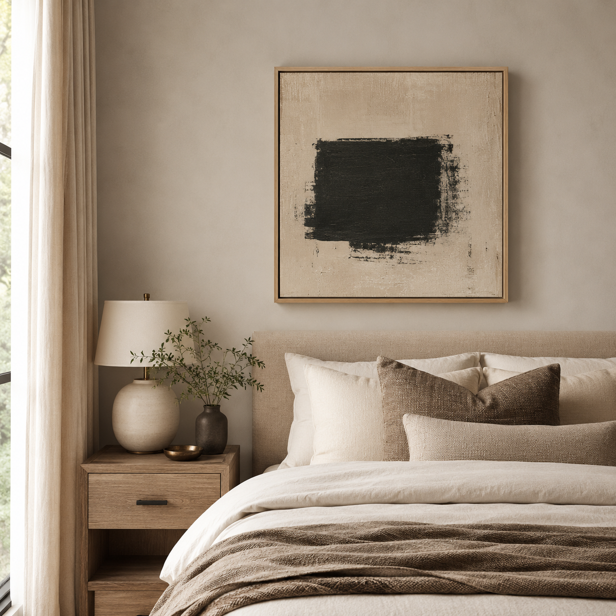 Neutral Abstract Wall Art Canvas — Ground by Rossetti Art