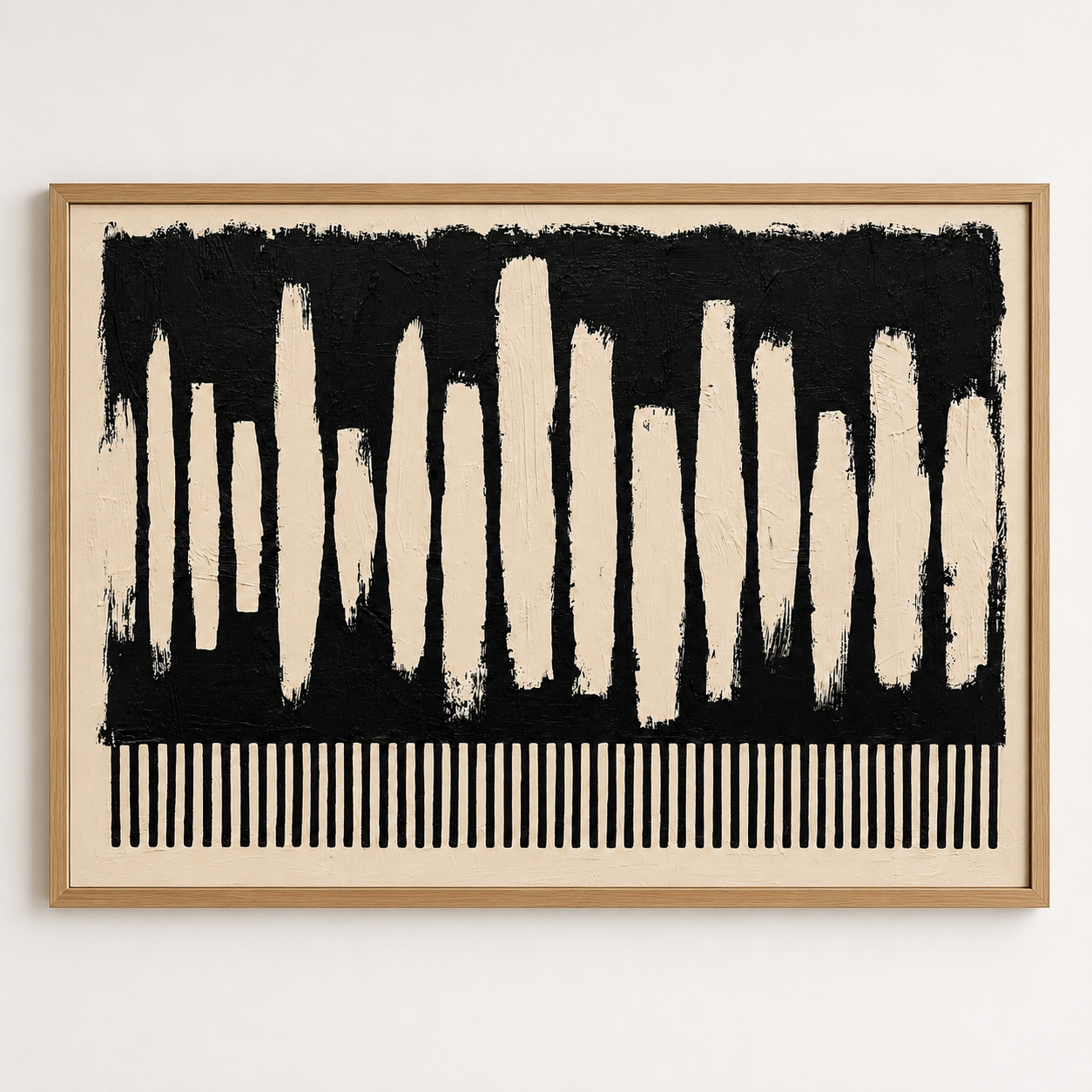 Black and White Abstract Wall Art Canvas Print — Frequency by Rossetti Art