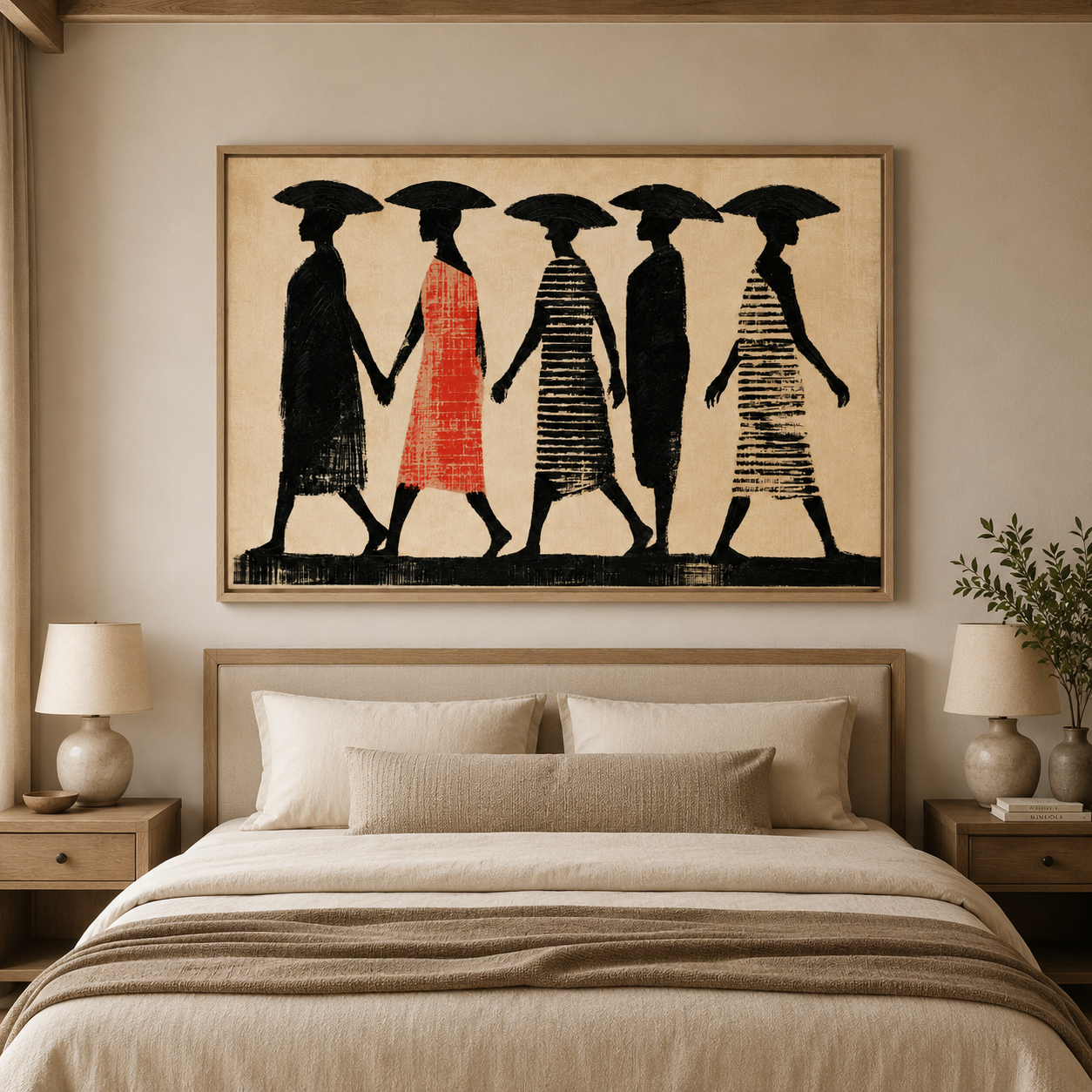 African Art Wall Decor Canvas Print — Procession by Rossetti Art