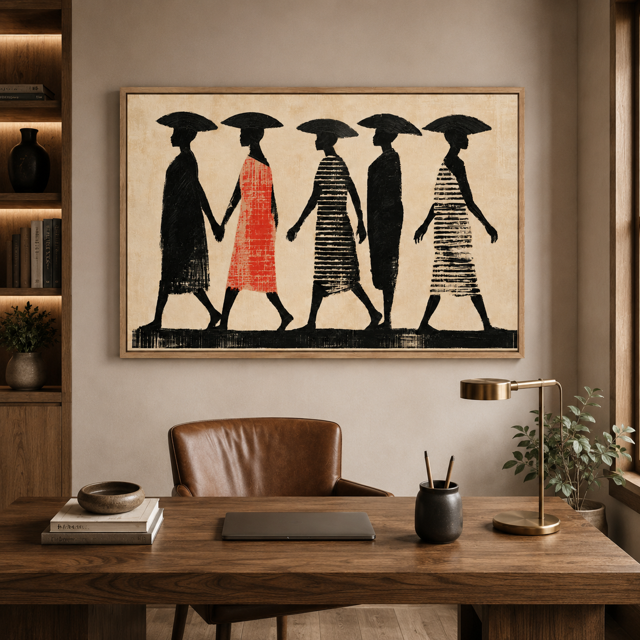 African Art Wall Decor Canvas Print — Procession by Rossetti Art