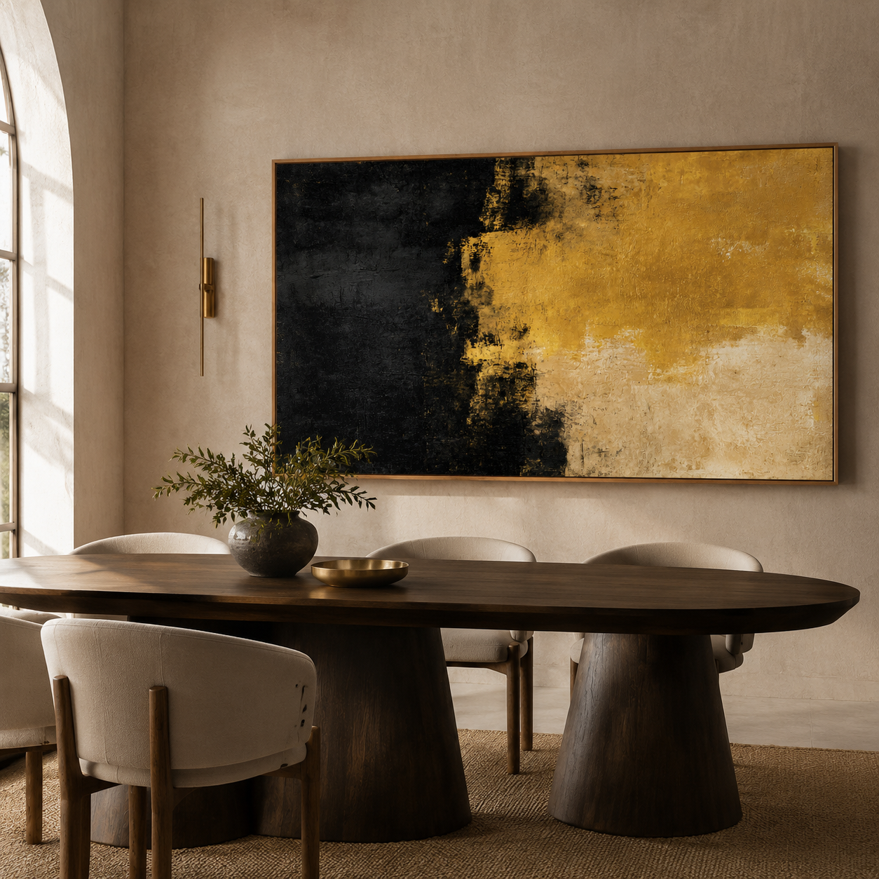 Gold foil painting living room wall art – Gilded Fracture by Rossetti Art