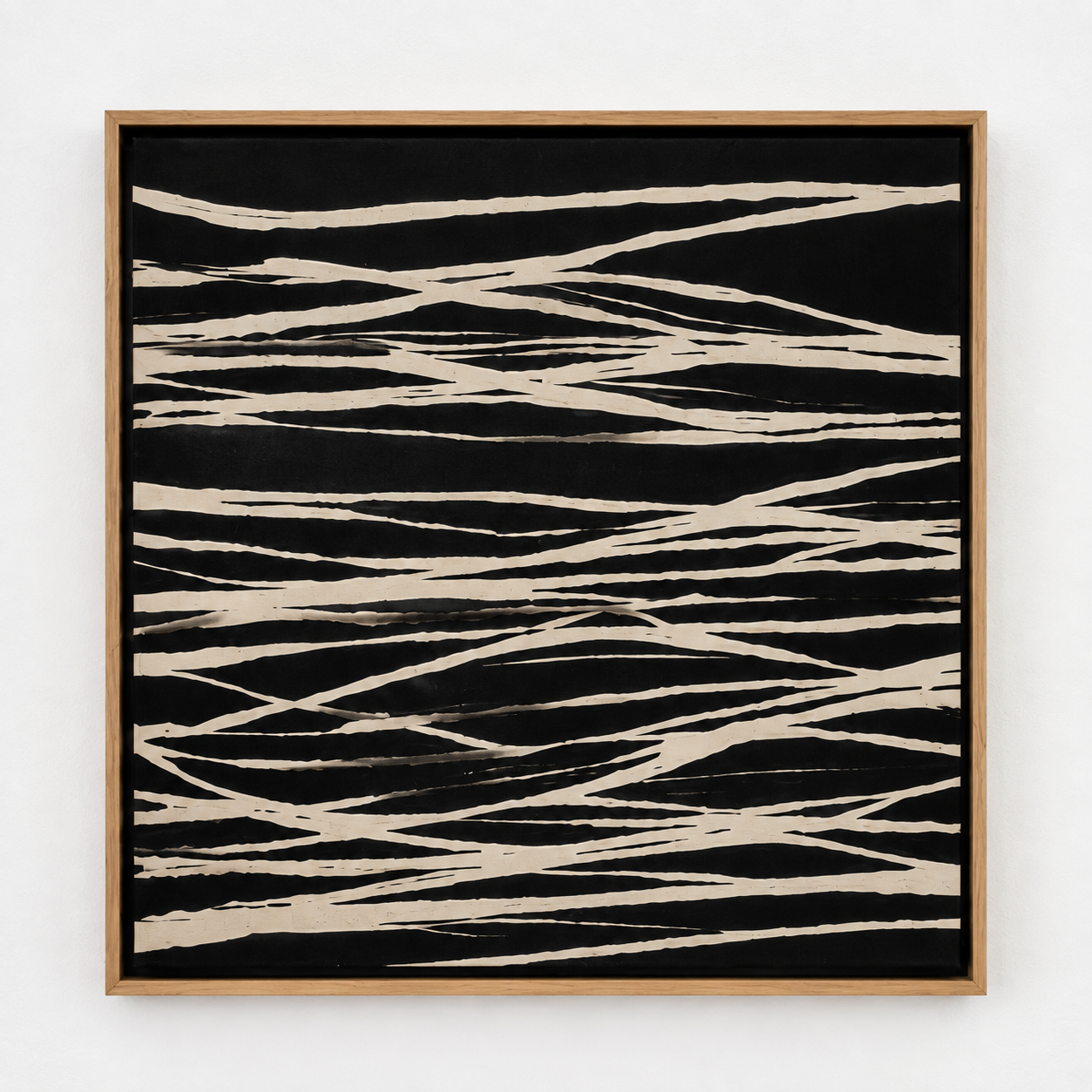 Black and white line art canvas print – Woven Current, close-up detail, by Rossetti Art