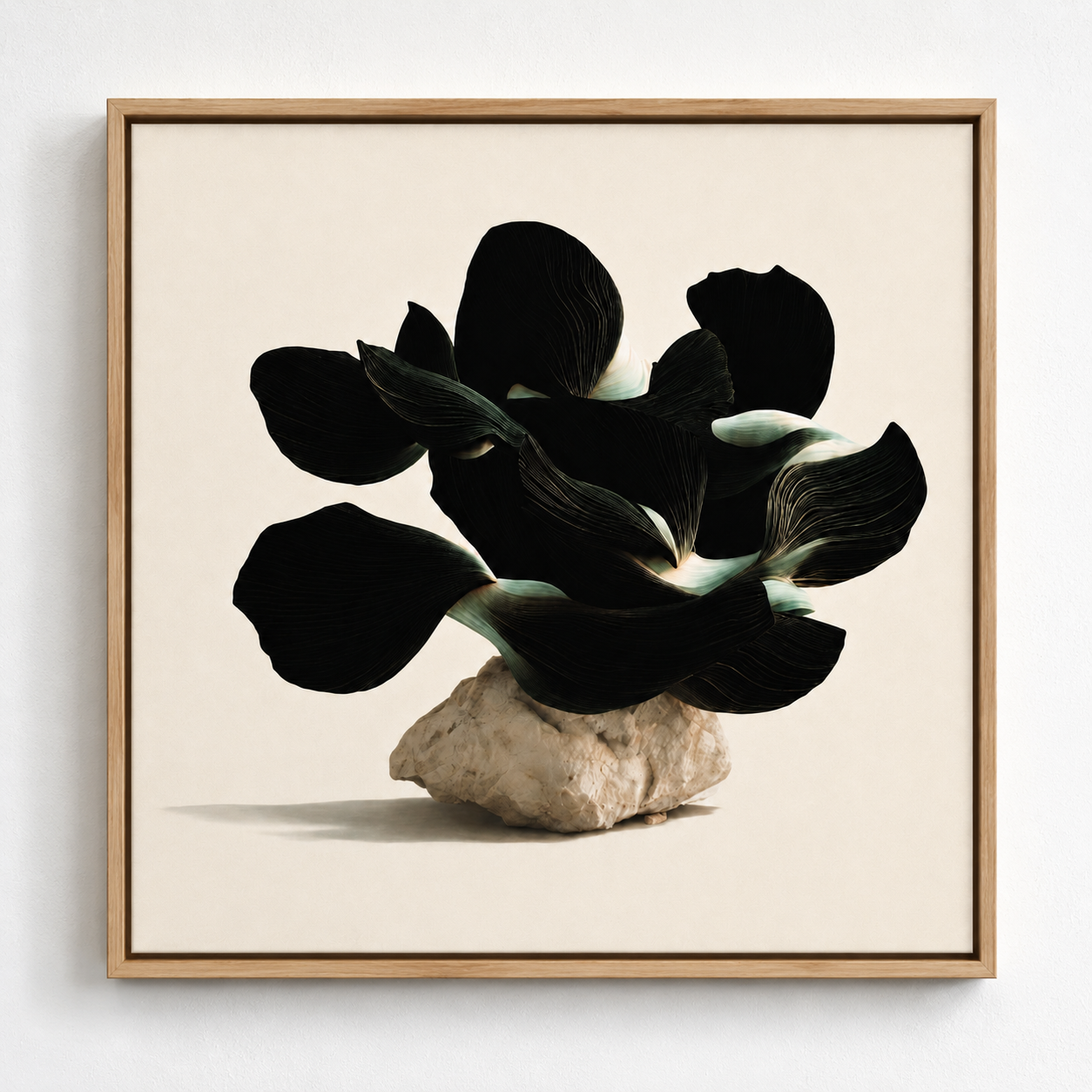 Black flower wall art – Obsidian Bloom by Rossetti Art