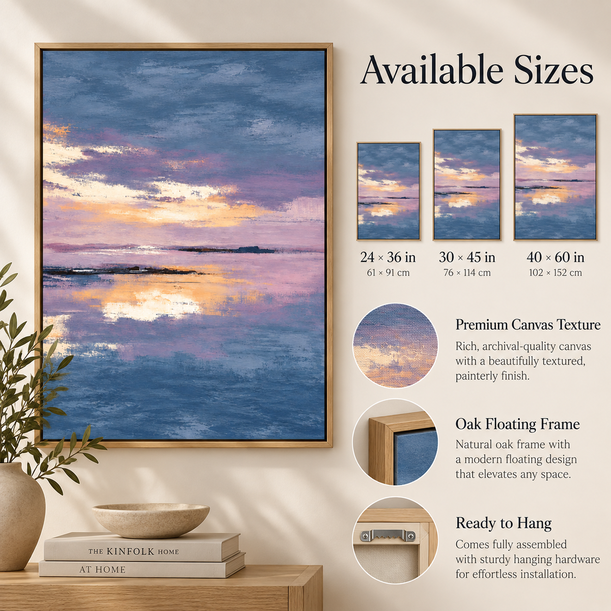 Purple Abstract Wall Art Canvas Print — Amethyst Shore
