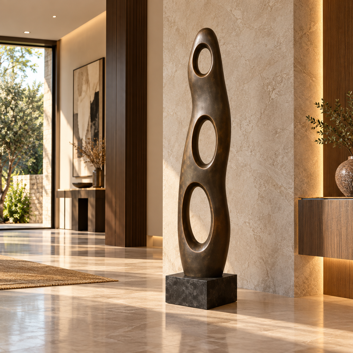 Modern Floor Sculpture - Rising Echo close-up detail