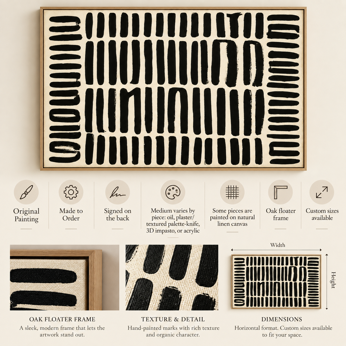Tribal Wall Art – Tribal Grid by Rossetti Art – frame finish options