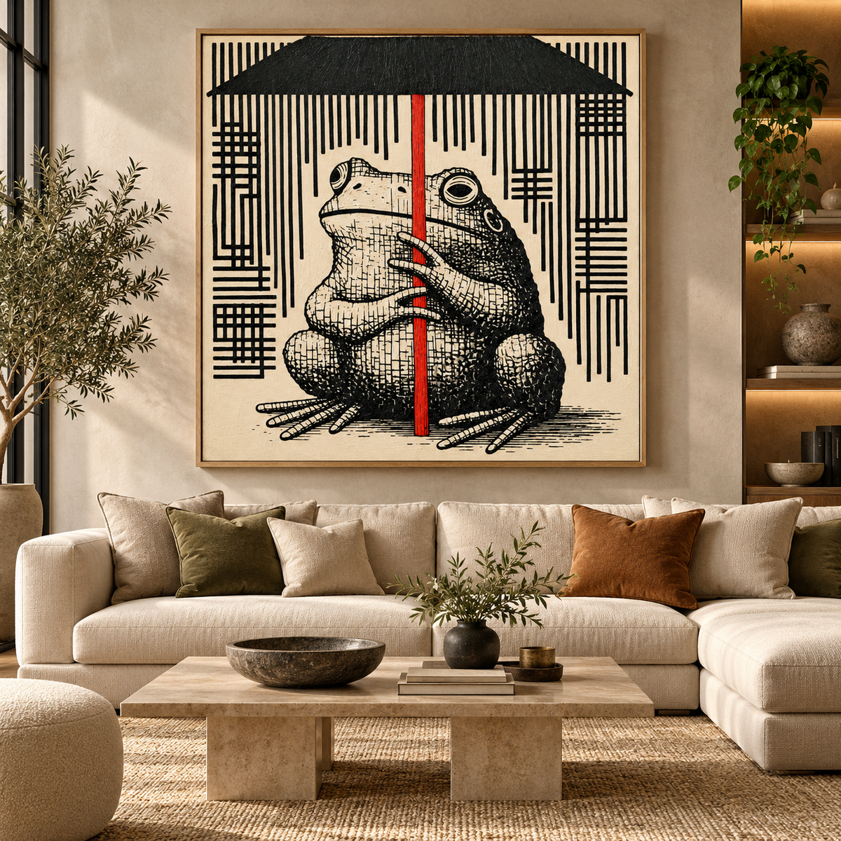 Japanese Wall Art – Rainmaker by Rossetti Art – living room styling