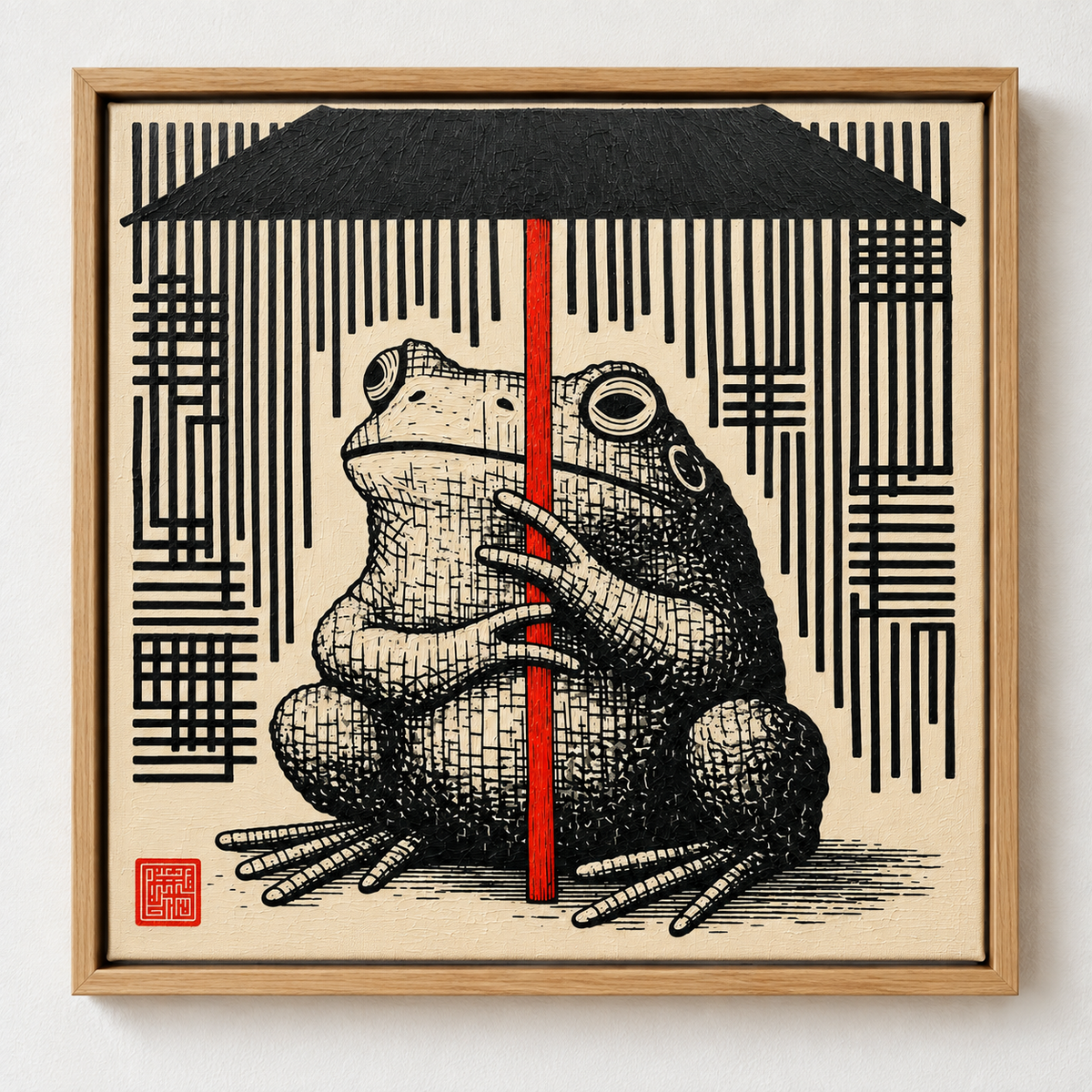 Japanese Wall Art – Rainmaker by Rossetti Art – frame color options