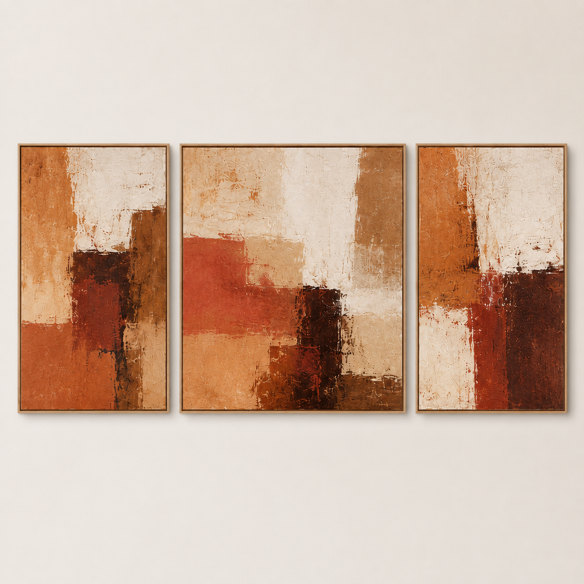 Rust wall art – Amber Divide 3-piece canvas set by Rossetti Art